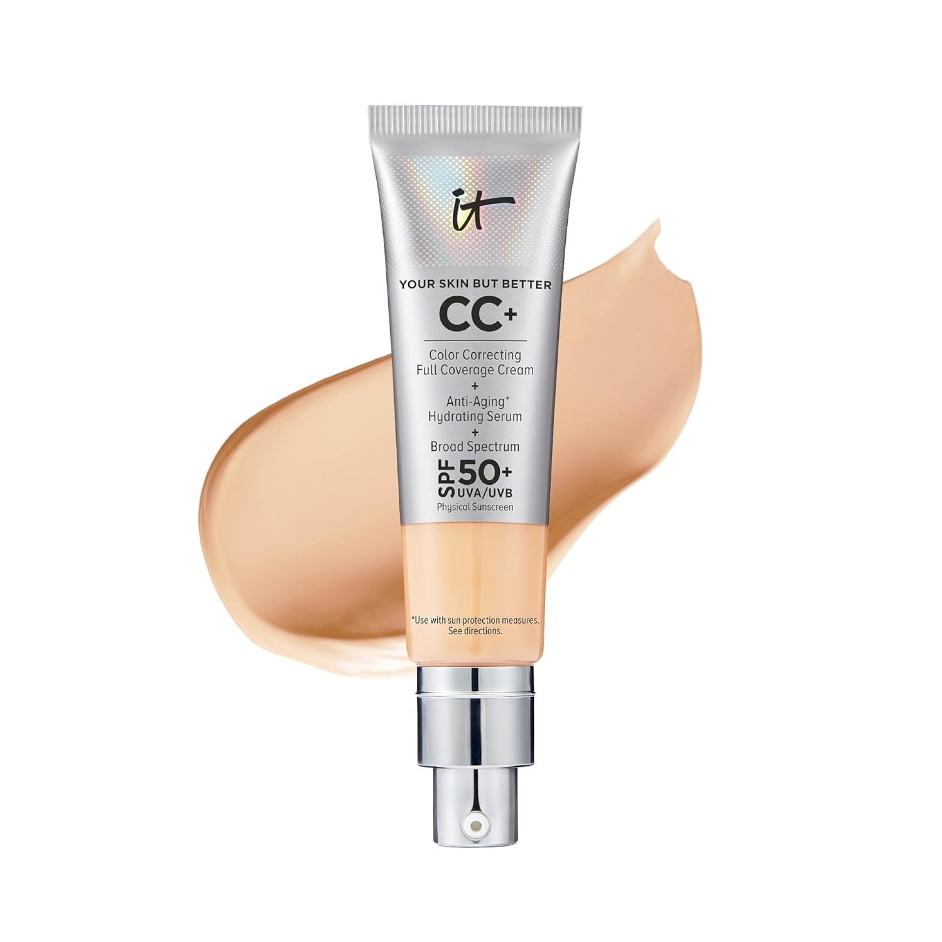 IT Cosmetics Your Skin But Better CC+ Cream – Color Correcting Cream, Full-Coverage Foundation, Hydrating Serum & SPF 50+ Sunscreen – Natural Finish – 1.08 fl oz IT Cosmetics Your Skin But Better CC+ Cream – Color Correcting Cream, Full-Coverage Foundation, Hydrating Serum & SPF 50+ Sunscreen – Natural Finish – 1.08 fl oz