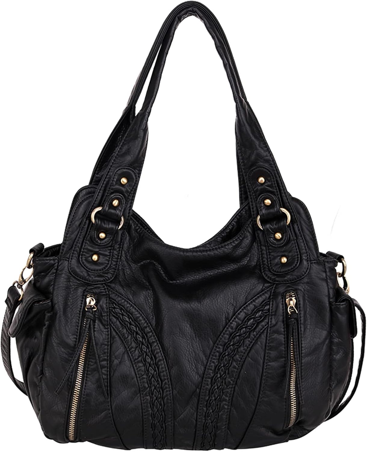 Montana West Washed Leather Hobo Bags for Women Roomy Handbags with Crossbody Strap Montana West Washed Leather Hobo Bags for Women Roomy Handbags with Crossbody Strap