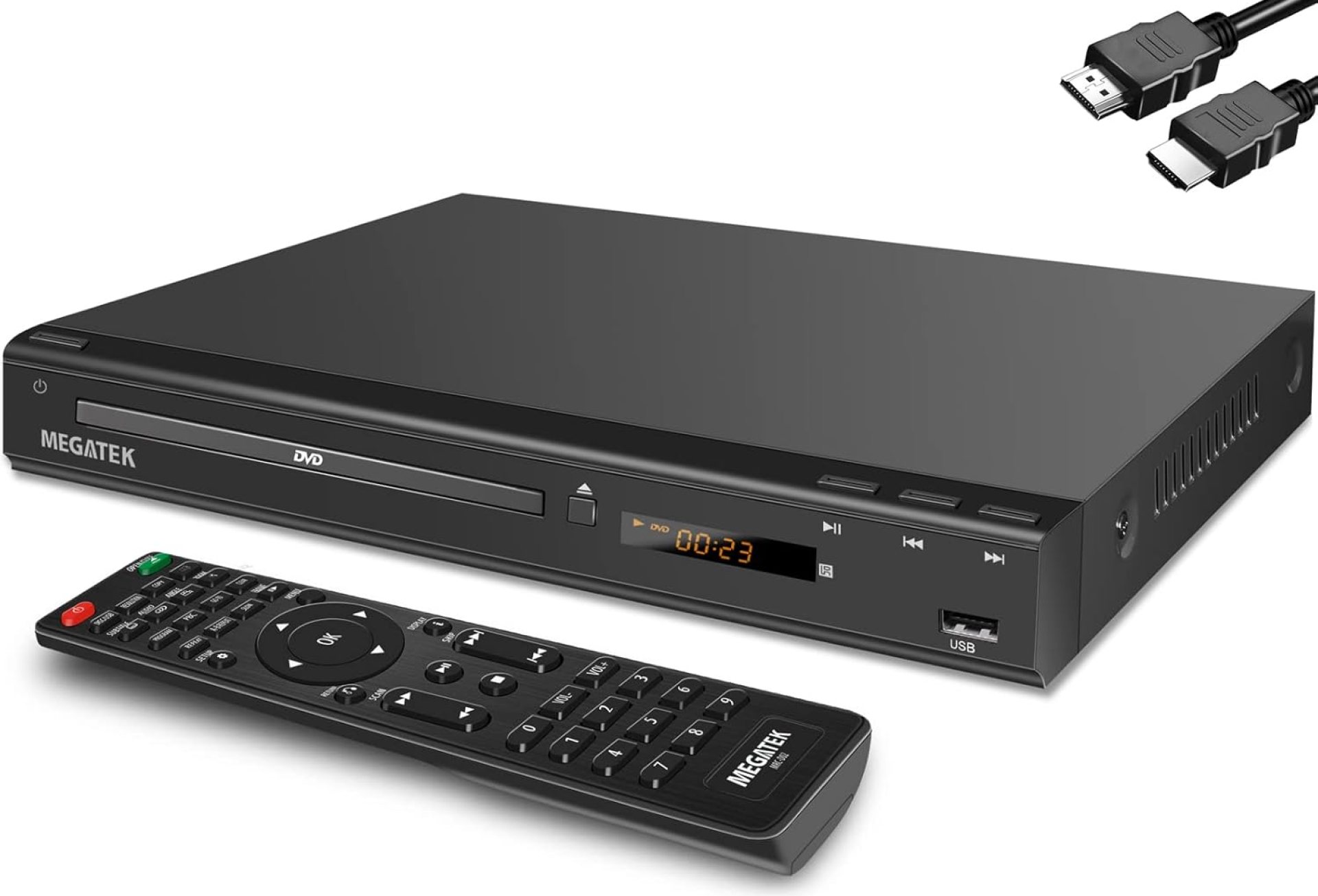 MEGATEK Region-Free DVD Player for TV with HDMI, CD Player for Home, Plays All Regions and Formats, USB Port, Durable Metal Casing, Remote, HDMI and RCA Cables Included MEGATEK Region-Free DVD Player for TV with HDMI, CD Player for Home, Plays All Regions and Formats, USB Port, Durable Metal Casing, Remote, HDMI and RCA Cables Included
