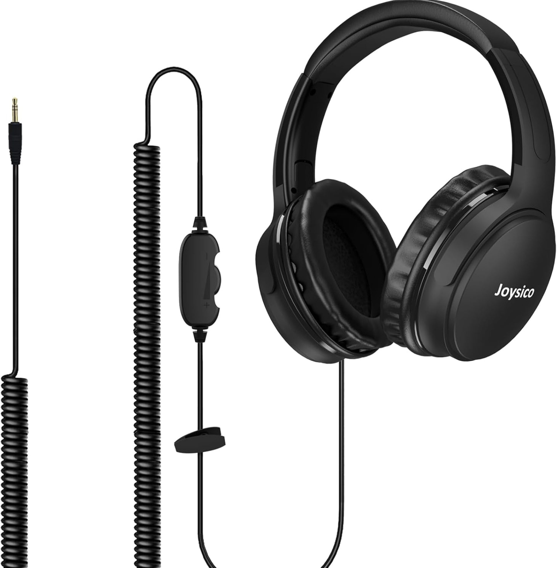 19.5Ft / 6M Extra Long Cord Headphones for TV PC with Volume Control, Spring Coiled Cable, 3.5mm AUX, Wired Over Ear Earphones for Seniors Hard of Hearing, Large Comfortable Computer Headset 19.5Ft / 6M Extra Long Cord Headphones for TV PC with Volume Control, Spring Coiled Cable, 3.5mm AUX, Wired Over Ear Earphones for Seniors Hard of Hearing, Large Comfortable Computer Headset
