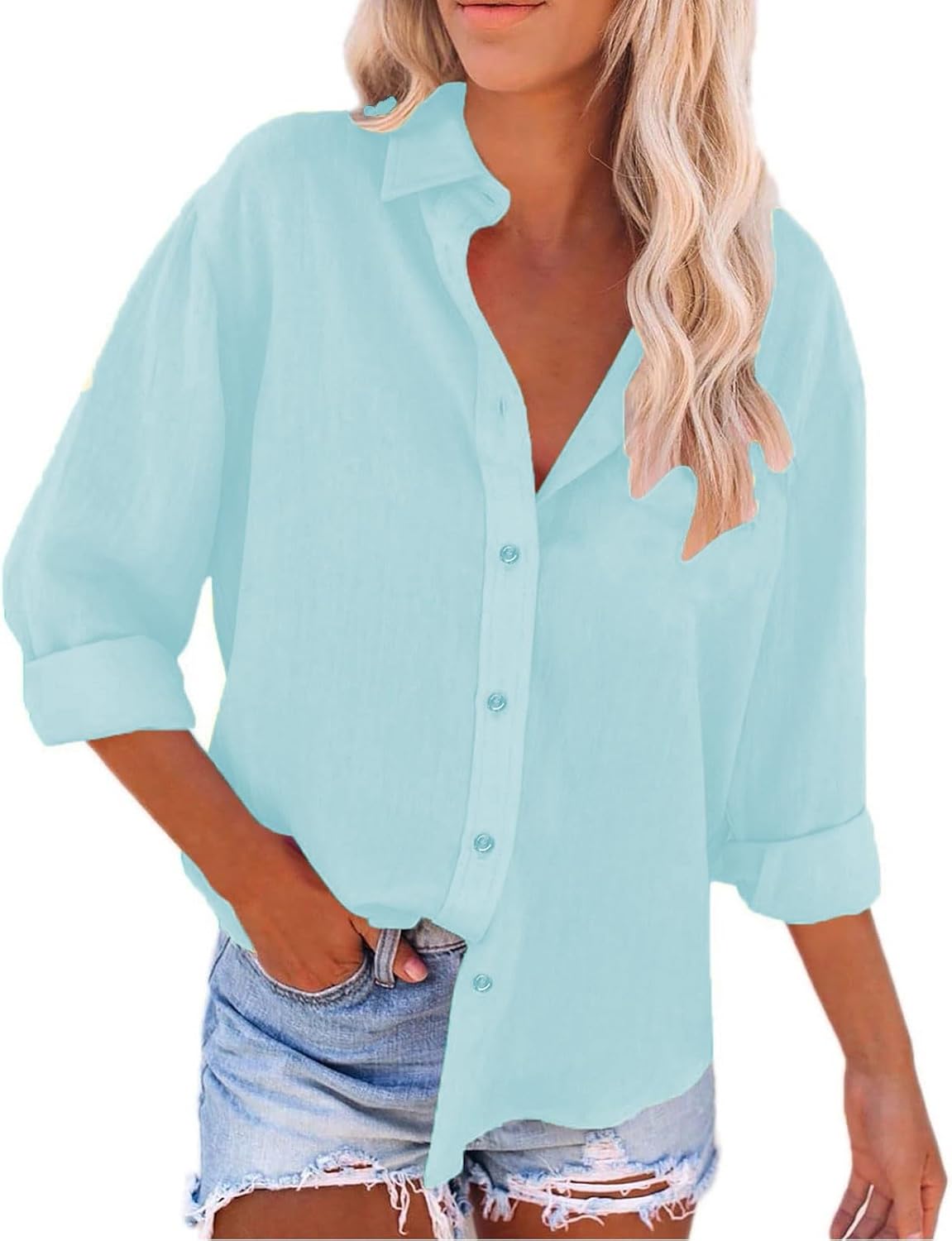 Summer Cotton Linen Shirts for Women Trendy Casual Long Sleeve Button Oversized Tshirts Ladies Work Tops Summer Cotton Linen Shirts for Women Trendy Casual Long Sleeve Button Oversized Tshirts Ladies Work Tops