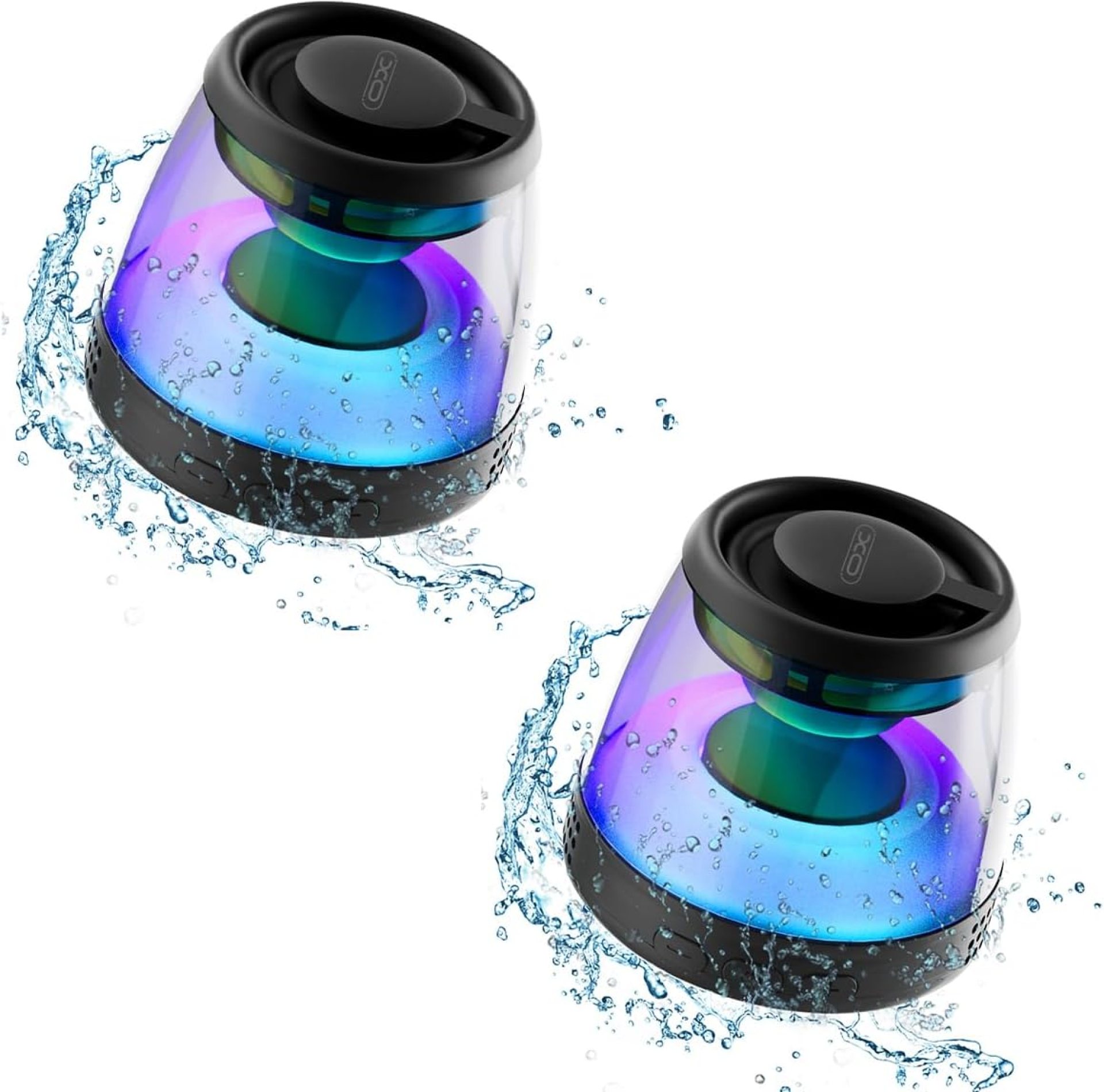 2 Pack Magnetic Bluetooth Speaker, XO Portable Bluetooth Speaker with RGB Light, Waterproof Wireless Speaker, Phone Stand for iPhone 16/15/14/13/12 Series, Small Speaker for Shower, Outdoor, Gift 2 Pack Magnetic Bluetooth Speaker, XO Portable Bluetooth Speaker with RGB Light, Waterproof Wireless Speaker, Phone Stand for iPhone 16/15/14/13/12 Series, Small Speaker for Shower, Outdoor, Gift