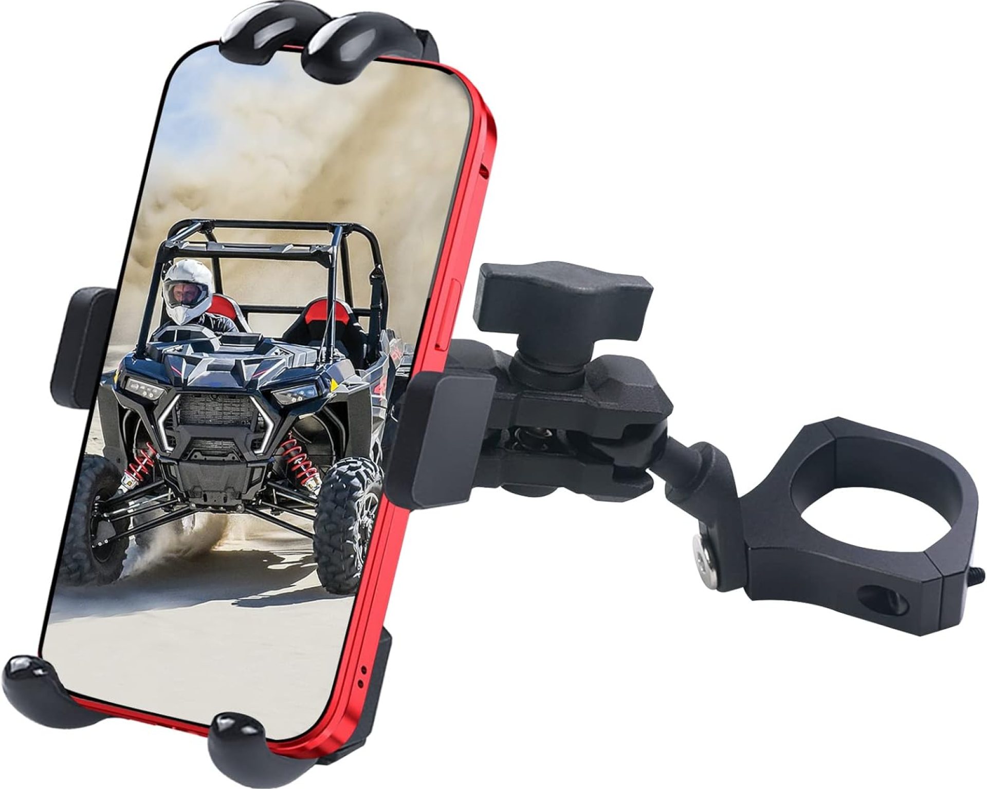 UTV Phone Mount – 360 Adjustable Heavy Duty Phone Holder Fit For 1.75 to 2 Inch UTV Roll Bar Compatible With Can-Am Maverick X3/ RZR/Ranger/Talon Pioneer 1000 For 4.0 Inch to 7.2 Inch Cell Phone UTV Phone Mount – 360 Adjustable Heavy Duty Phone Holder Fit For 1.75 to 2 Inch UTV Roll Bar Compatible With Can-Am Maverick X3/ RZR/Ranger/Talon Pioneer 1000 For 4.0 Inch to 7.2 Inch Cell Phone