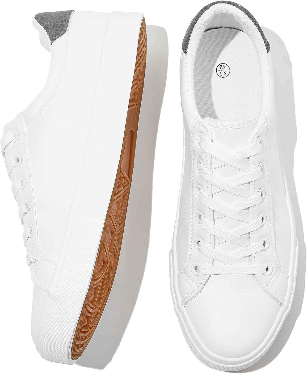 FRACORA Mens White Tennis Shoes Low Top Fashion Sneakers PU Leather Casual Shoe for Men FRACORA Mens White Tennis Shoes Low Top Fashion Sneakers PU Leather Casual Shoe for Men