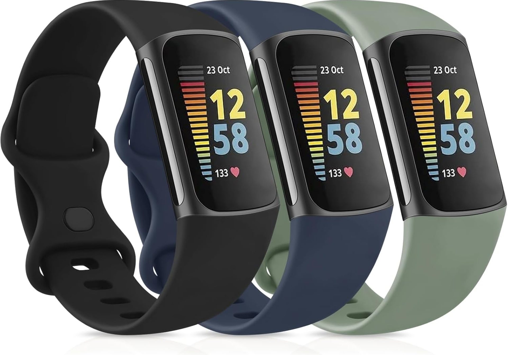 3 Pack Sport Bands Compatible with Fitbit Charge 6 Bands/Fitbit Charge 5 Bands Women Men, Classic Soft Replacement Straps Wristbands for Fitbit Charge 6/5 Advanced Fitness & Health Tracker 3 Pack Sport Bands Compatible with Fitbit Charge 6 Bands/Fitbit Charge 5 Bands Women Men, Classic Soft Replacement Straps Wristbands for Fitbit Charge 6/5 Advanced Fitness & Health Tracker