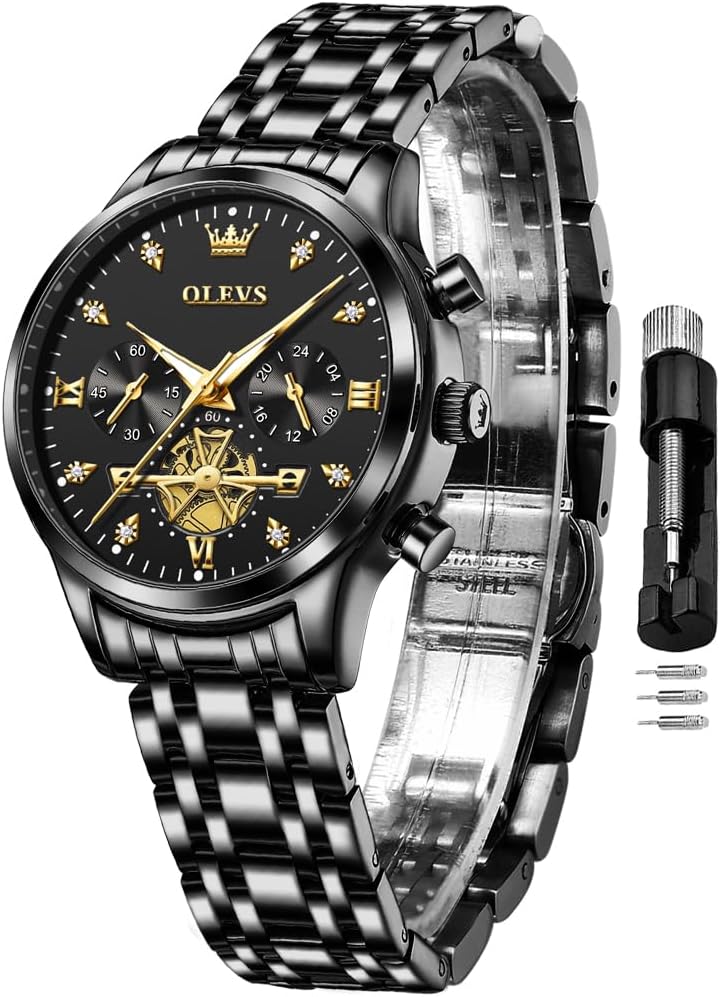 OLEVS Women Watch Multifunctional Two Tone Watch Fashion Business Analog Quartz Ladies Watch Stainless Steel Waterproof Diamond Watch for Women OLEVS Women Watch Multifunctional Two Tone Watch Fashion Business Analog Quartz Ladies Watch Stainless Steel Waterproof Diamond Watch for Women