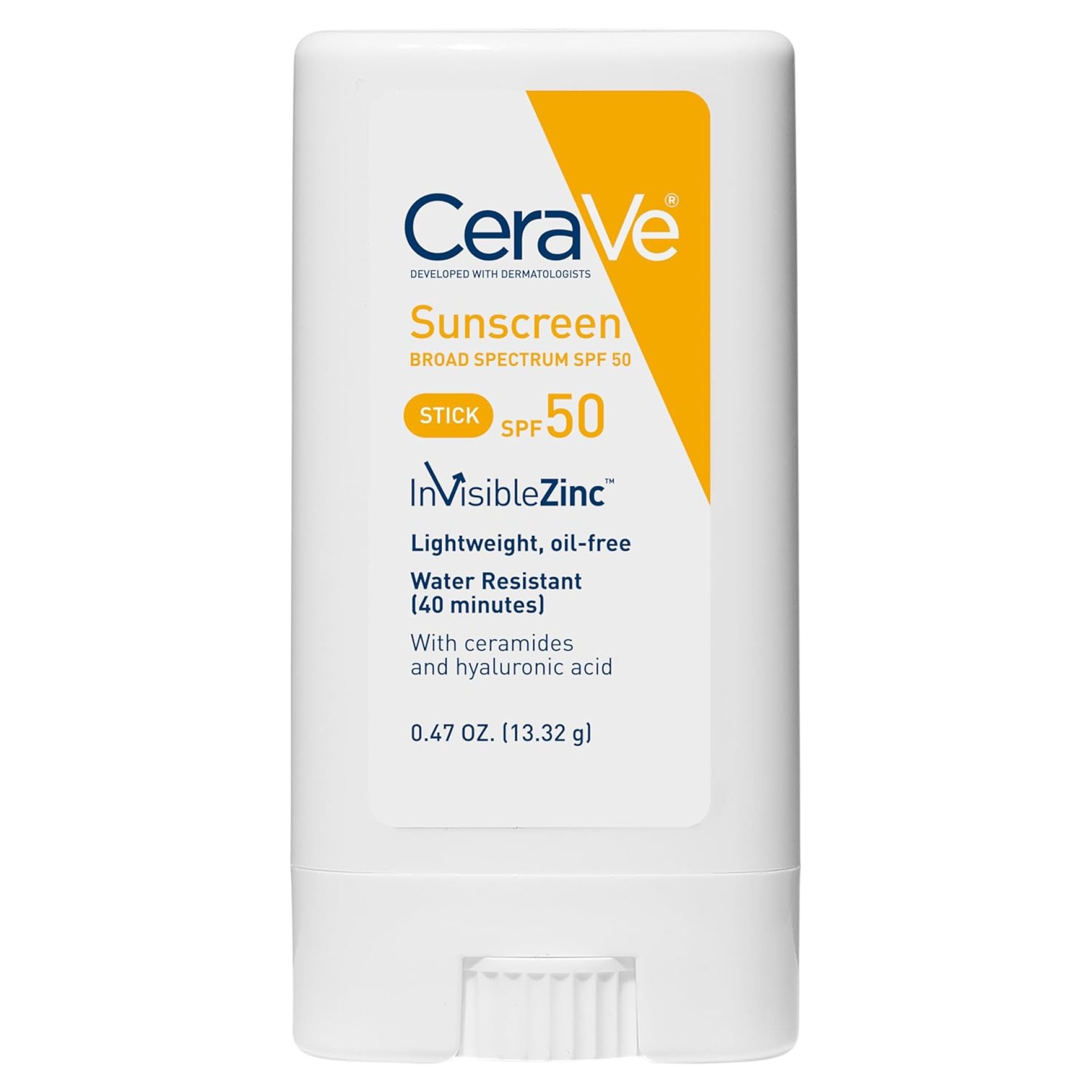 CeraVe Mineral Sunscreen Stick SPF 50, Broad Spectrum SPF + Hyaluronic Acid + Ceramides, Titanium Dioxide & Zinc Oxide, 100% Mineral Face Sunscreen Stick, Fragrance Free & Oil Free CeraVe Mineral Sunscreen Stick SPF 50, Broad Spectrum SPF + Hyaluronic Acid + Ceramides, Titanium Dioxide & Zinc Oxide, 100% Mineral Face Sunscreen Stick, Fragrance Free & Oil Free