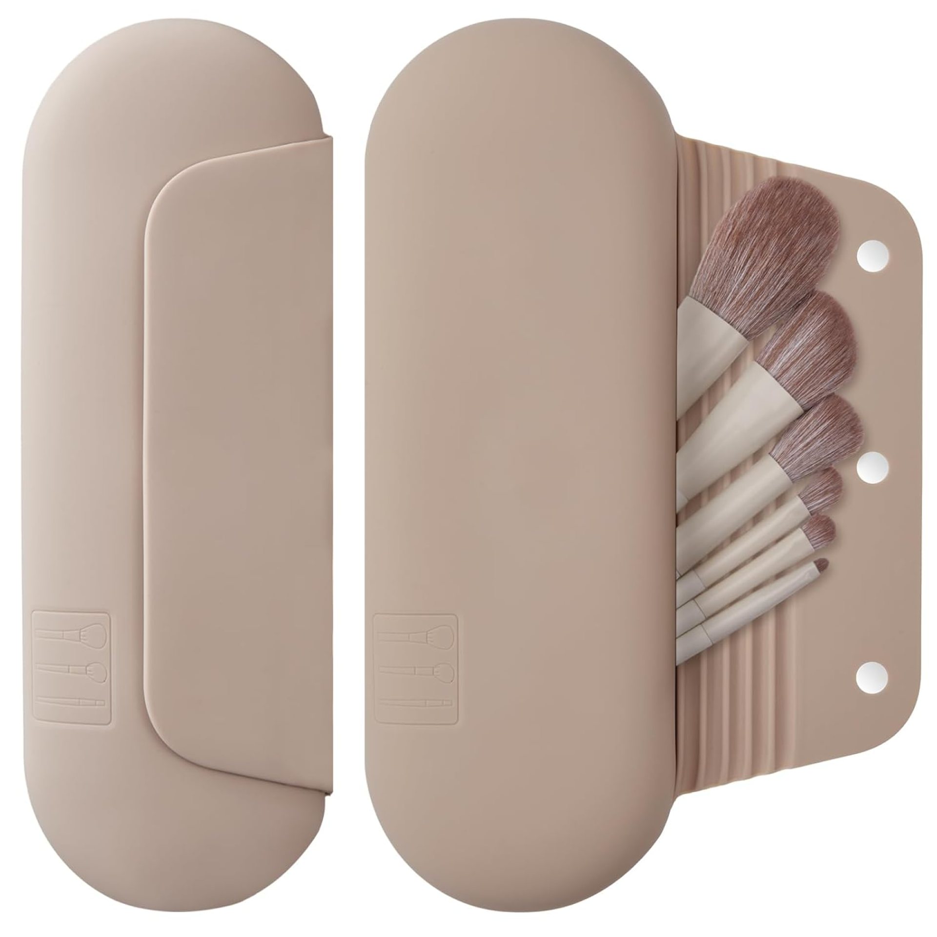 Silicone Makeup Brush Holder Travel Cosmetic Bag:Soft Portable Cosmetic Face Brushes Holder with Upgrade Anti-Fall Out Magnetic Closure, Large Travel Makeup Brush Case – Walnut Silicone Makeup Brush Holder Travel Cosmetic Bag:Soft Portable Cosmetic Face Brushes Holder with Upgrade Anti-Fall Out Magnetic Closure, Large Travel Makeup Brush Case – Walnut