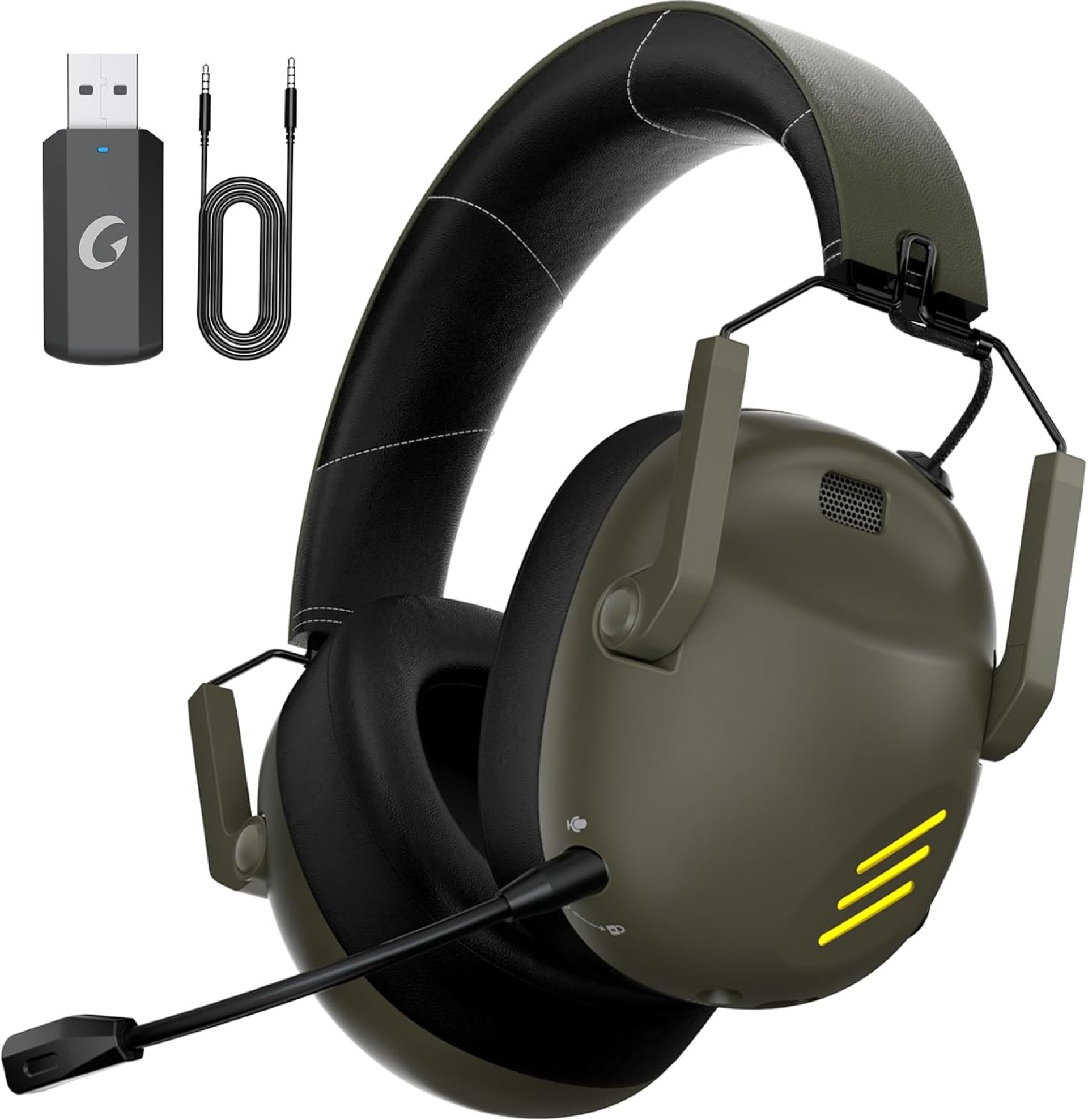Wireless Gaming Headset for PS5, PS4, PC, NES, Bluetooth 5.3 Gaming Headsets Wireless with Noise Canceling Microphone, Gamer Headphones for Nintendo Switch, 50H Battery – Green Wireless Gaming Headset for PS5, PS4, PC, NES, Bluetooth 5.3 Gaming Headsets Wireless with Noise Canceling Microphone, Gamer Headphones for Nintendo Switch, 50H Battery – Green