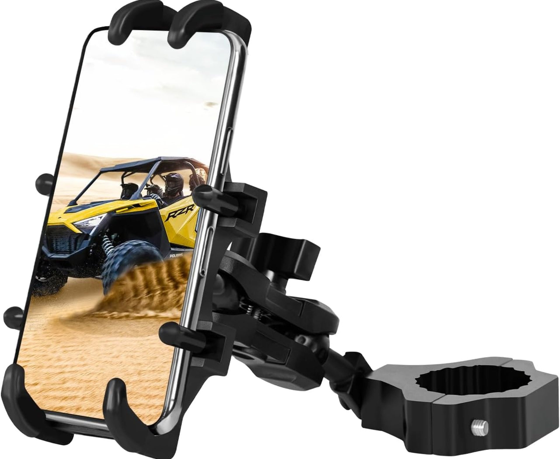 UTV Phone Mount, 360°Rotation ATV Phone Holder Easily Install on 1.75-2″ Roll Bar, One Hand Operation Phone Carrier, 8 Claws and Aluminum Alloy Sturdy to Hold 4.7″-7.1″ Devices for UTV, SXS UTV Phone Mount, 360°Rotation ATV Phone Holder Easily Install on 1.75-2″ Roll Bar, One Hand Operation Phone Carrier, 8 Claws and Aluminum Alloy Sturdy to Hold 4.7″-7.1″ Devices for UTV, SXS