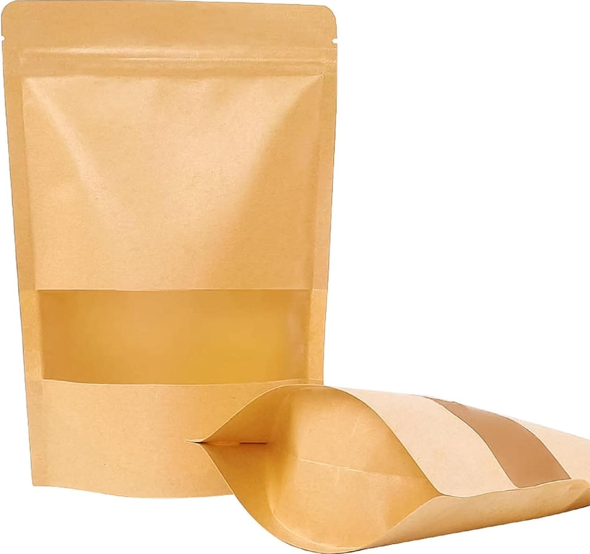 Moretoes 72pcs Kraft Paper Resealable Bags for Small Business, 5.9×8.6 Inches Stand Up Pouches, Food Packaging Bags with Window, Ziplock Coffee Pouches for Small Business Moretoes 72pcs Kraft Paper Resealable Bags for Small Business, 5.9×8.6 Inches Stand Up Pouches, Food Packaging Bags with Window, Ziplock Coffee Pouches for Small Business