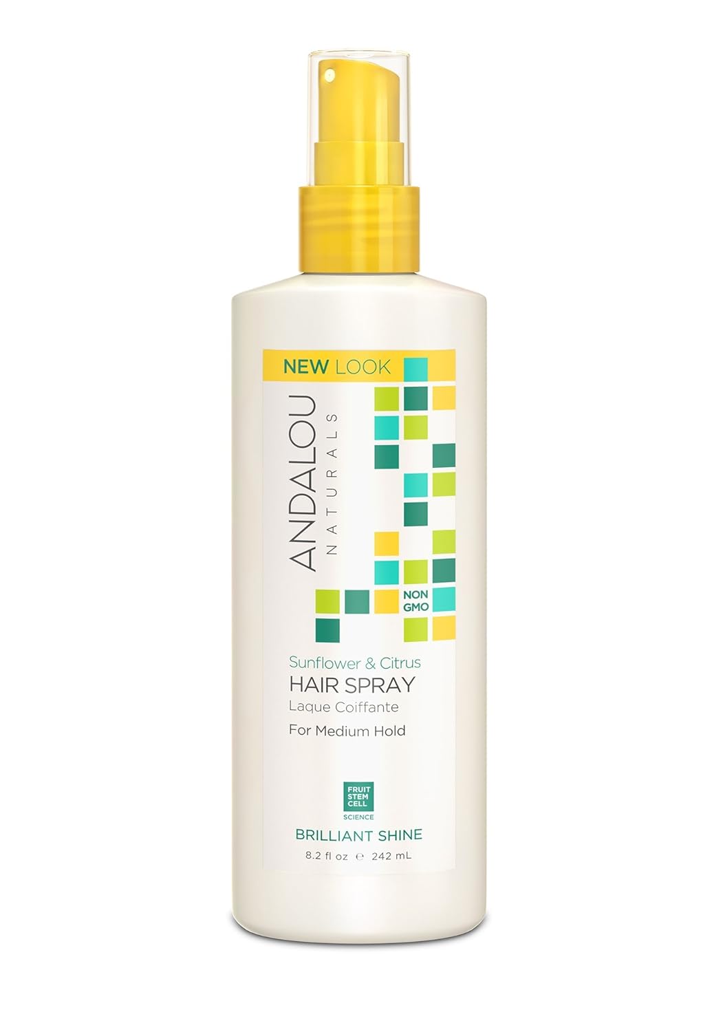 Andalou Naturals Brilliant Shine Hair Spray, Sunflower & Citrus, Styling and Hair Shine Spray with Medium hold, Tames Frizzy Hair & Flyaways, Quick Drying & Non-Sticky, Cruelty Free, 8.2 Fl Oz Andalou Naturals Brilliant Shine Hair Spray, Sunflower & Citrus, Styling and Hair Shine Spray with Medium hold, Tames Frizzy Hair & Flyaways, Quick Drying & Non-Sticky, Cruelty Free, 8.2 Fl Oz