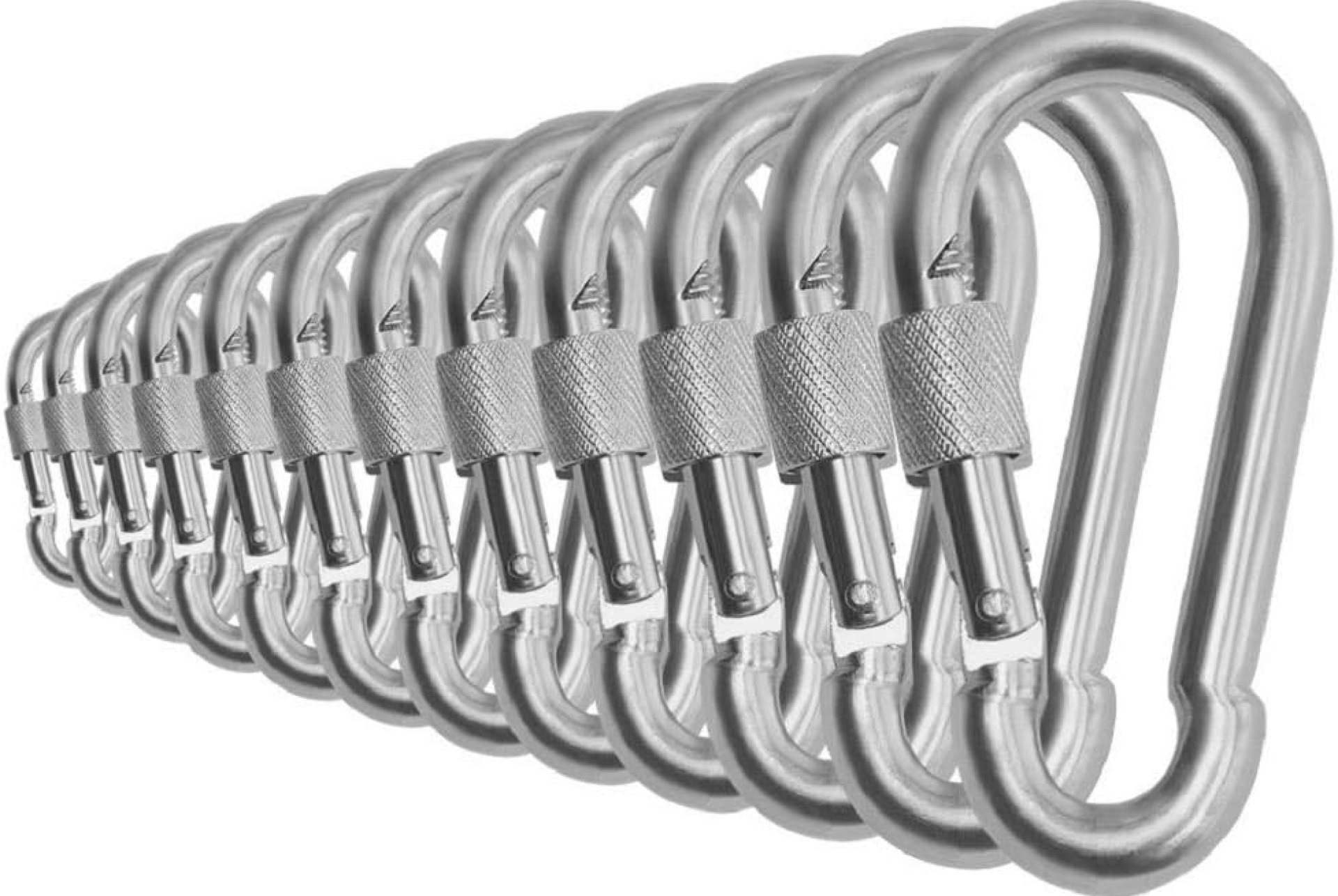 Black & Silver Heavy Duty Bushcraft Locking Thumb Screw Closure Zinc-Galvanized Steel Carabiner Spring Snap Clip Link Hooks 200-400lb Load. 6 & 12 Packs Black & Silver Heavy Duty Bushcraft Locking Thumb Screw Closure Zinc-Galvanized Steel Carabiner Spring Snap Clip Link Hooks 200-400lb Load. 6 & 12 Packs