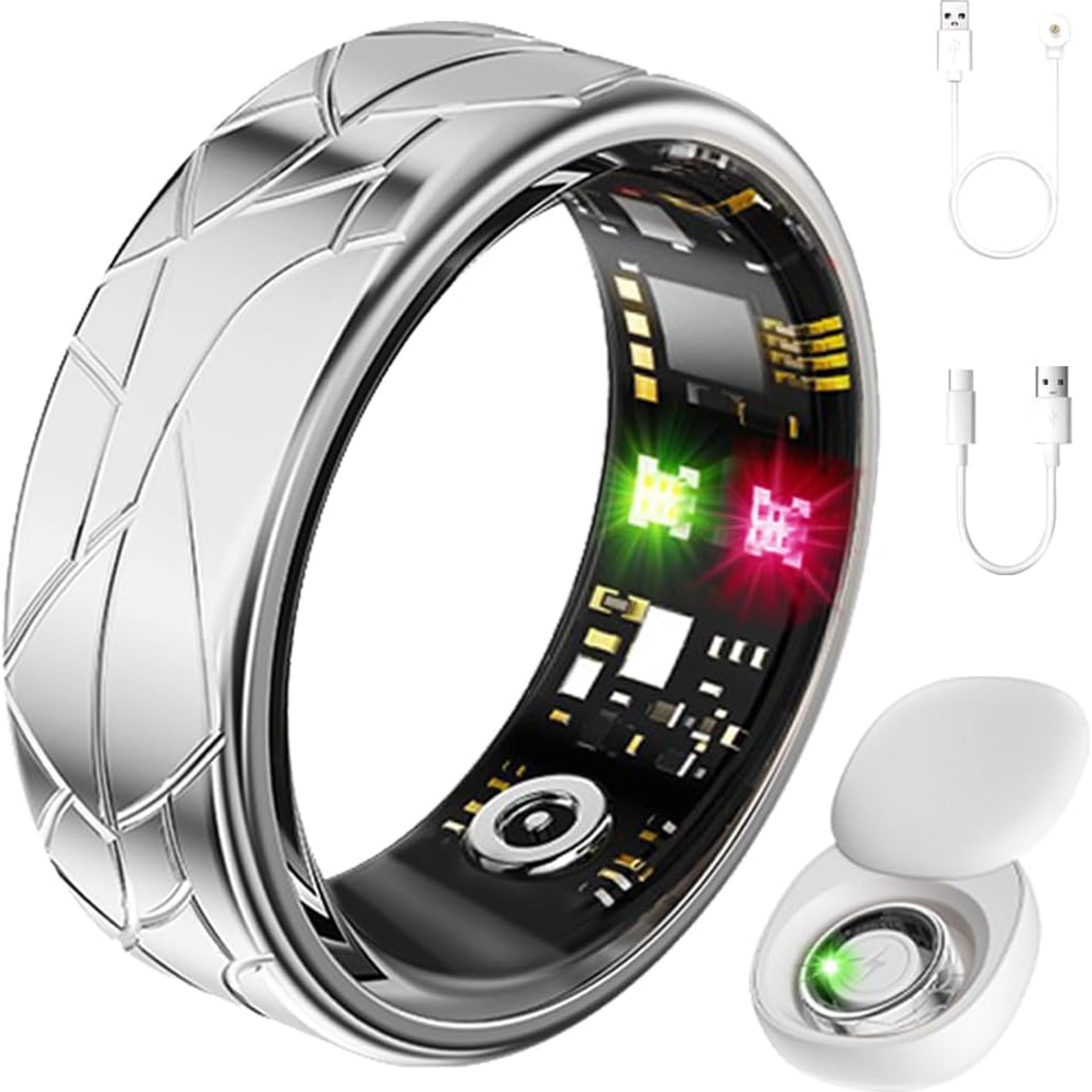 Smart Ring Fitness Tracker Sleep Tracking Heart Rate Monitor Pedometer, Waterproof Activity Tracker Fitness Ring Steps Counter, Gesture Controls for Short Video, 8 Days Battery Life, Silver, #11 Smart Ring Fitness Tracker Sleep Tracking Heart Rate Monitor Pedometer, Waterproof Activity Tracker Fitness Ring Steps Counter, Gesture Controls for Short Video, 8 Days Battery Life, Silver, #11