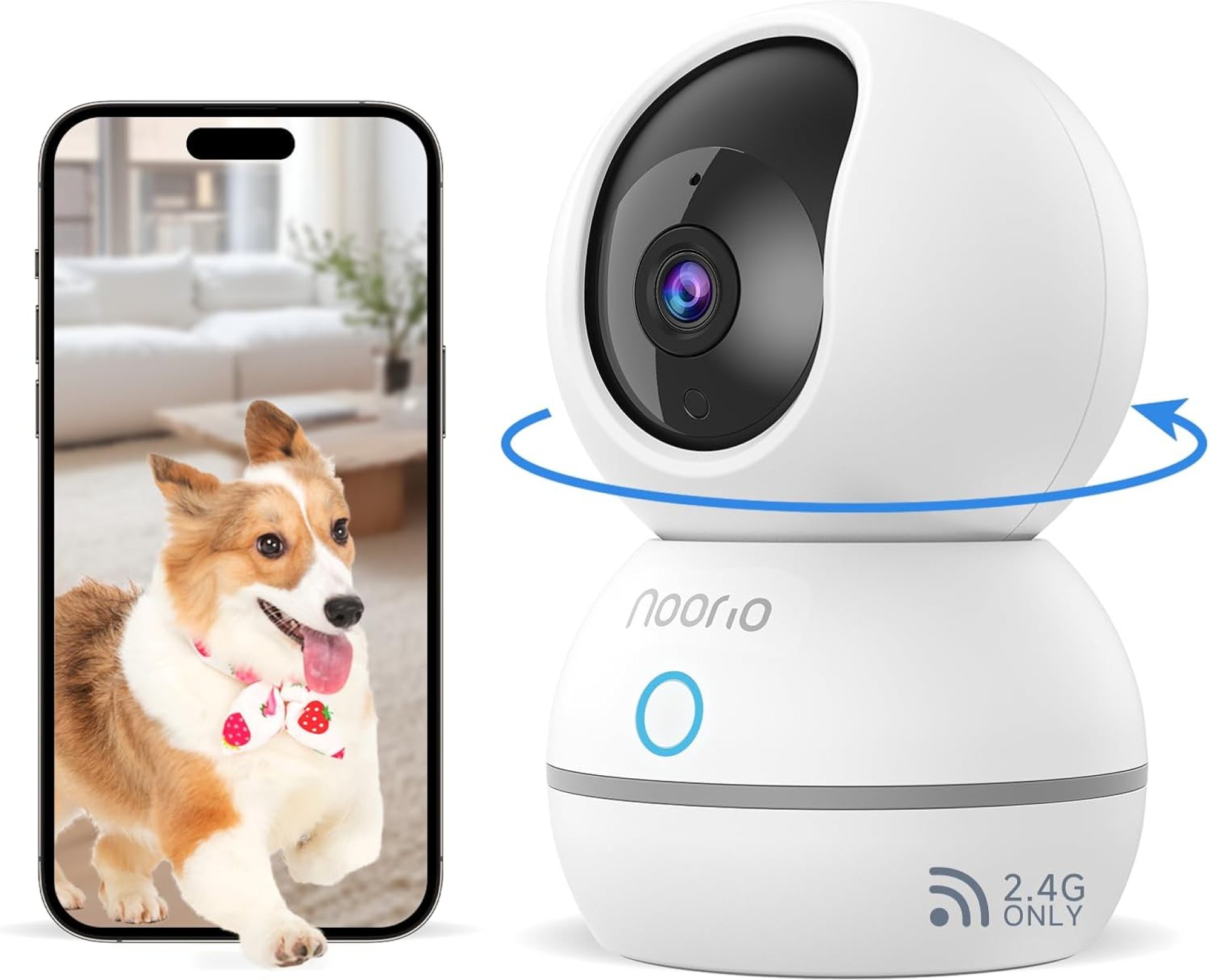 Noorio 2K Indoor Security Camera, Pet Camera with Speaker Pan&Tilt, One Click Call Baby Monitor Night Vision, Smart Motion Tracking Cam for Dogs, Plug-in 24/7 SD&Cloud Storage, CS201 Noorio 2K Indoor Security Camera, Pet Camera with Speaker Pan&Tilt, One Click Call Baby Monitor Night Vision, Smart Motion Tracking Cam for Dogs, Plug-in 24/7 SD&Cloud Storage, CS201