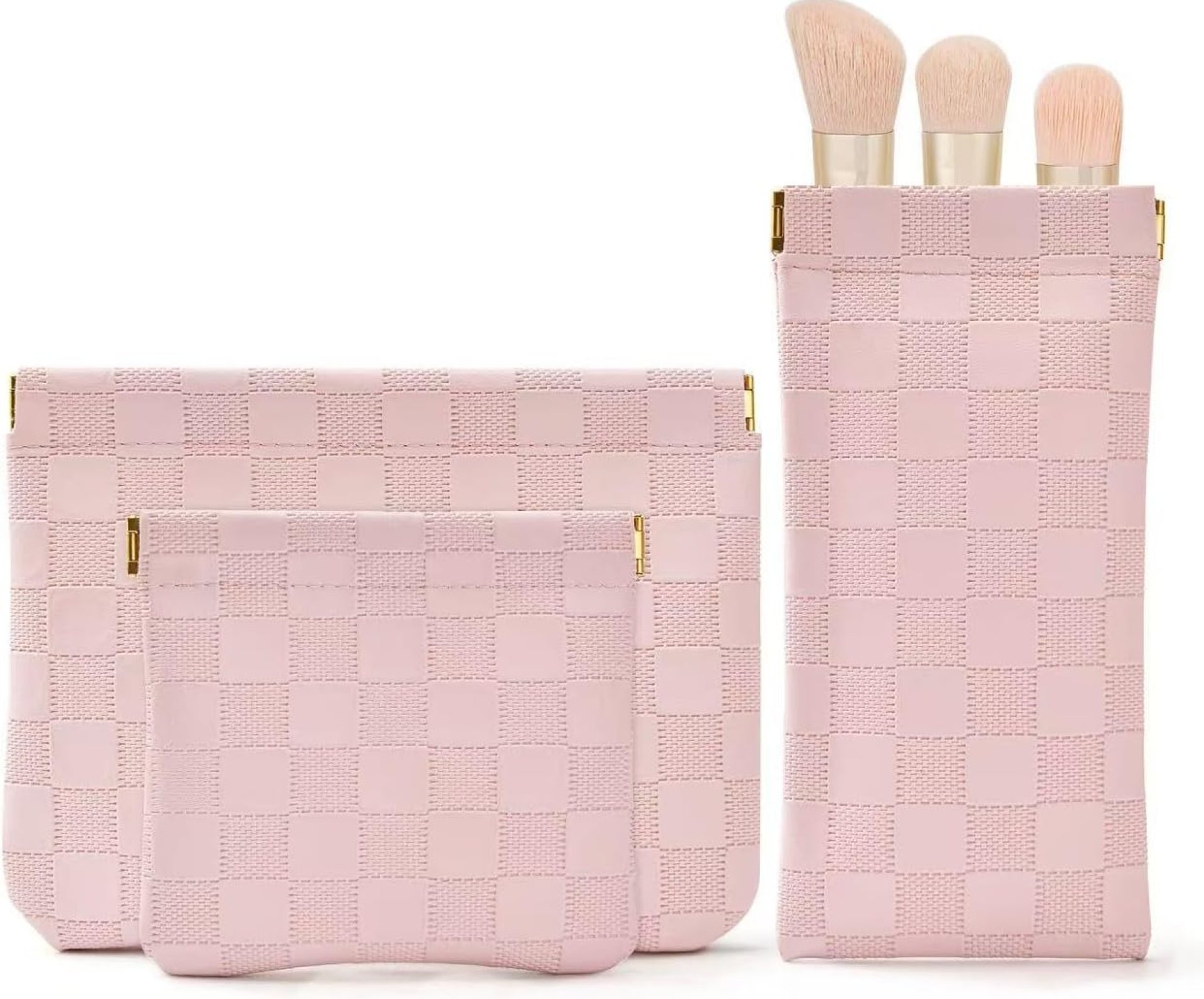 3PCS Small Makeup Bag for Purse,Waterproof Leather Portable Mini Makeup Bag,Snap Closure Organizer Pouch for Coins Cards Jewelry Lipstick Cosmetic Accessories,Small Travel Kit Storage Pouch 3PCS Small Makeup Bag for Purse,Waterproof Leather Portable Mini Makeup Bag,Snap Closure Organizer Pouch for Coins Cards Jewelry Lipstick Cosmetic Accessories,Small Travel Kit Storage Pouch
