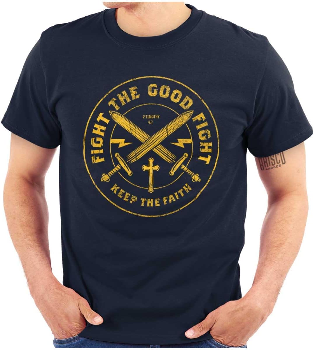 Brisco Brands Keep Faith Christian Bible Scripture Mens Graphic T Shirt Tees Brisco Brands Keep Faith Christian Bible Scripture Mens Graphic T Shirt Tees