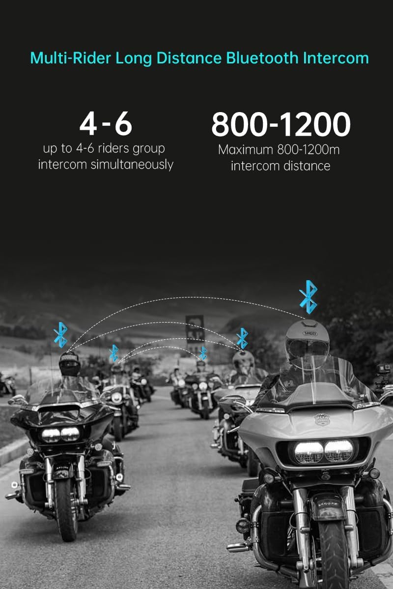 FreedConn FX PRO Motorcycle Helmet Bluetooth Headset, Auto-Join Mesh Network Motorcycle Communication Systems with CVC and AI Noise Cancellation, 12Hrs Intercom, IP67 for Group Ride, Snowmobile/ATV FreedConn FX PRO Motorcycle Helmet Bluetooth Headset, Auto-Join Mesh Network Motorcycle Communication Systems with CVC and AI Noise Cancellation, 12Hrs Intercom, IP67 for Group Ride, Snowmobile/ATV