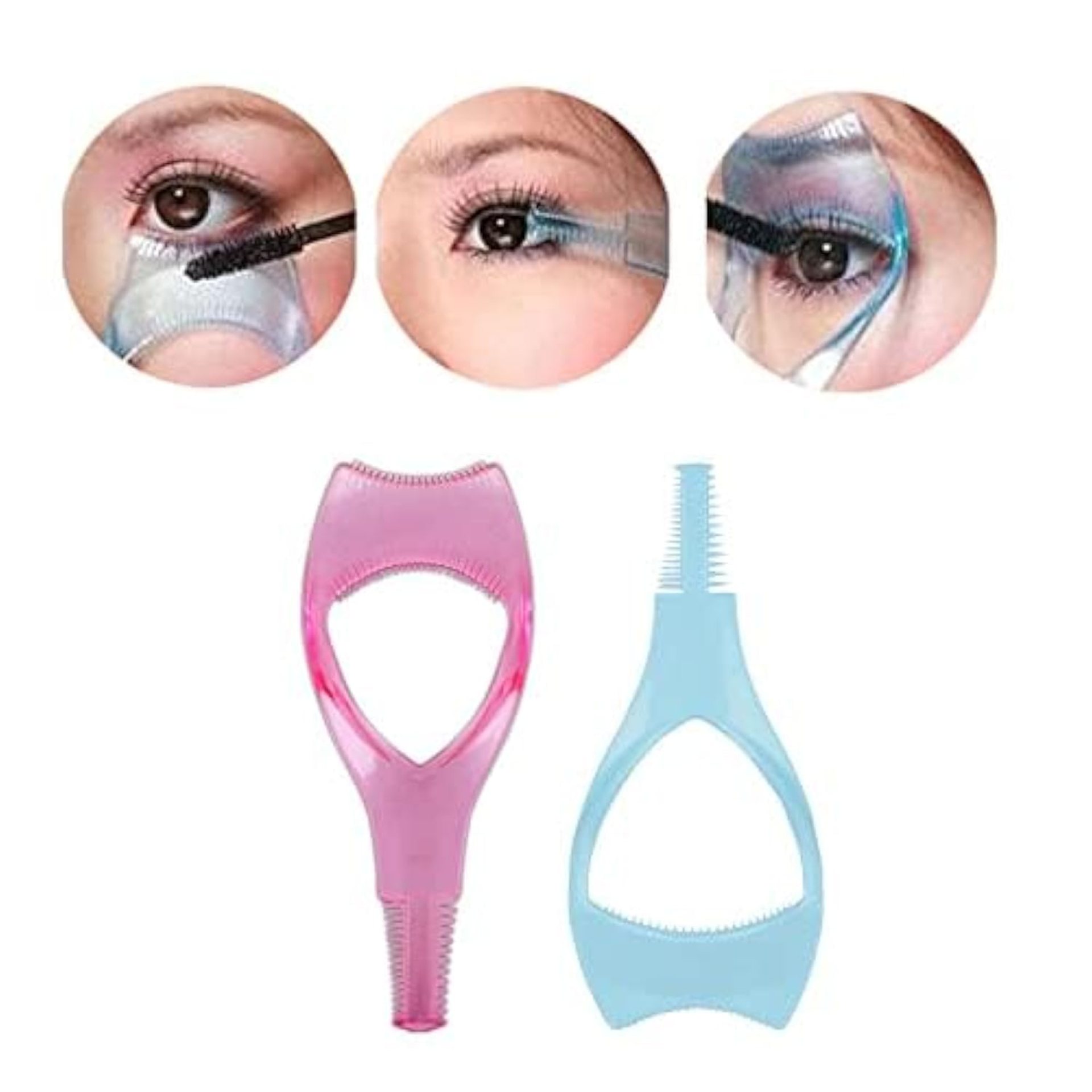 Eyelash Brush Tool,2pcs 3 in 1 Makeup Cosmetic Eyelash Tool Upper Lower Eye Lash Mascara Guard Applicator ,For Women Girls (Pink+blue) Eyelash Brush Tool,2pcs 3 in 1 Makeup Cosmetic Eyelash Tool Upper Lower Eye Lash Mascara Guard Applicator ,For Women Girls (Pink+blue)