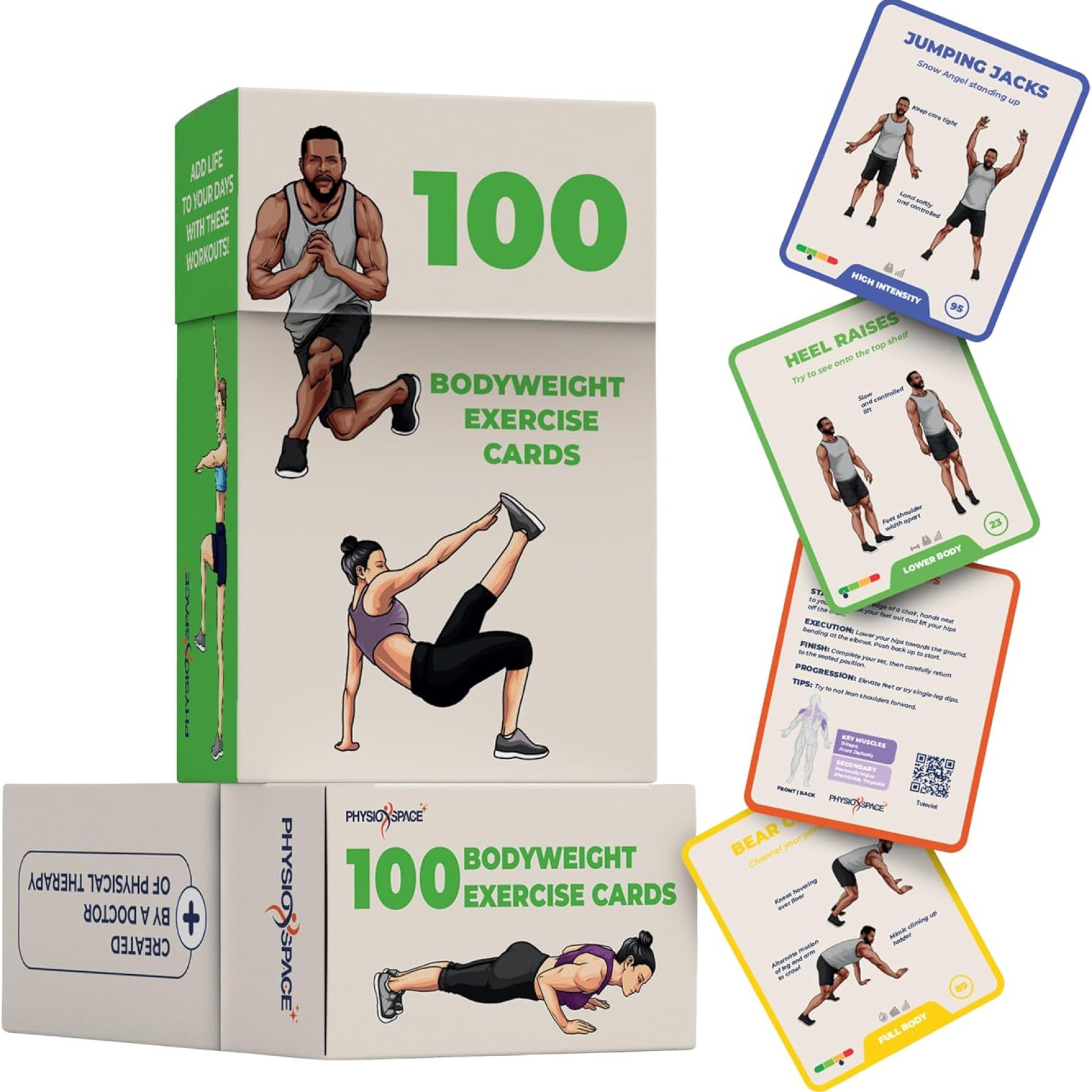 Best 100+ Bodyweight Exercise Cards Perfect at Home Workout- PhysioSpace – for All Fitness Levels – Full Body Workout from Ab Workout to Chair Exercises for Seniors – Improve Your Routine Best 100+ Bodyweight Exercise Cards Perfect at Home Workout- PhysioSpace – for All Fitness Levels – Full Body Workout from Ab Workout to Chair Exercises for Seniors – Improve Your Routine