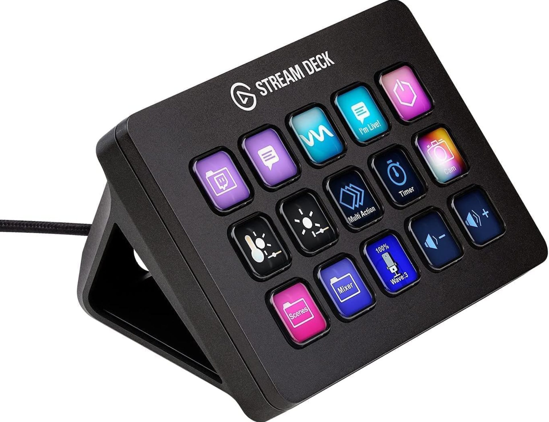 Elgato Stream Deck MK.2 – Studio Controller, 15 macro keys, trigger actions in apps and software like OBS, Twitch, YouTube and more, works with Mac and PC Elgato Stream Deck MK.2 – Studio Controller, 15 macro keys, trigger actions in apps and software like OBS, Twitch, YouTube and more, works with Mac and PC