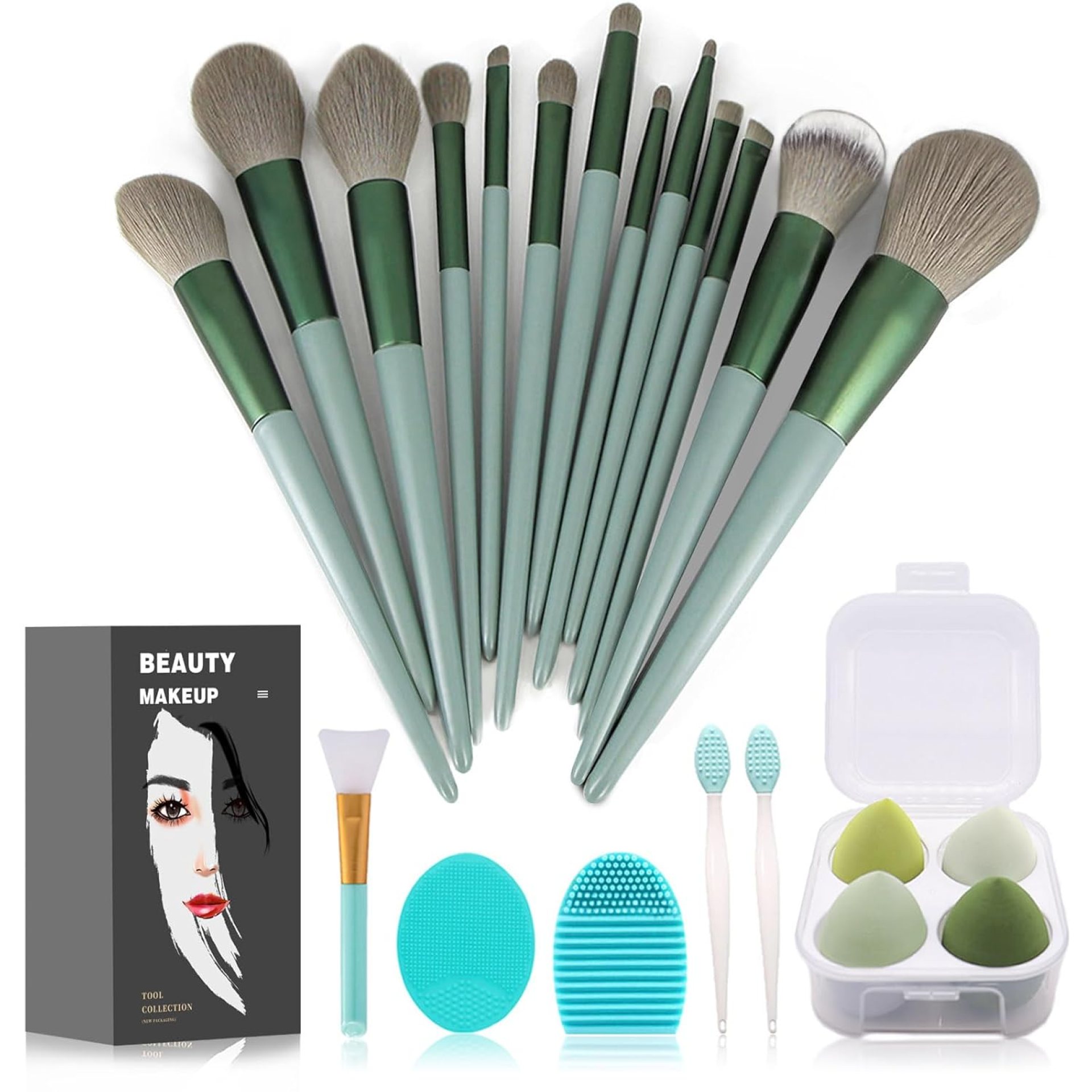 Makeup Brushes 22 Pcs Makeup Kit,Foundation Brush Eyeshadow Brush Make up Brushes Set (Green, 22 Piece Set) Makeup Brushes 22 Pcs Makeup Kit,Foundation Brush Eyeshadow Brush Make up Brushes Set (Green, 22 Piece Set)