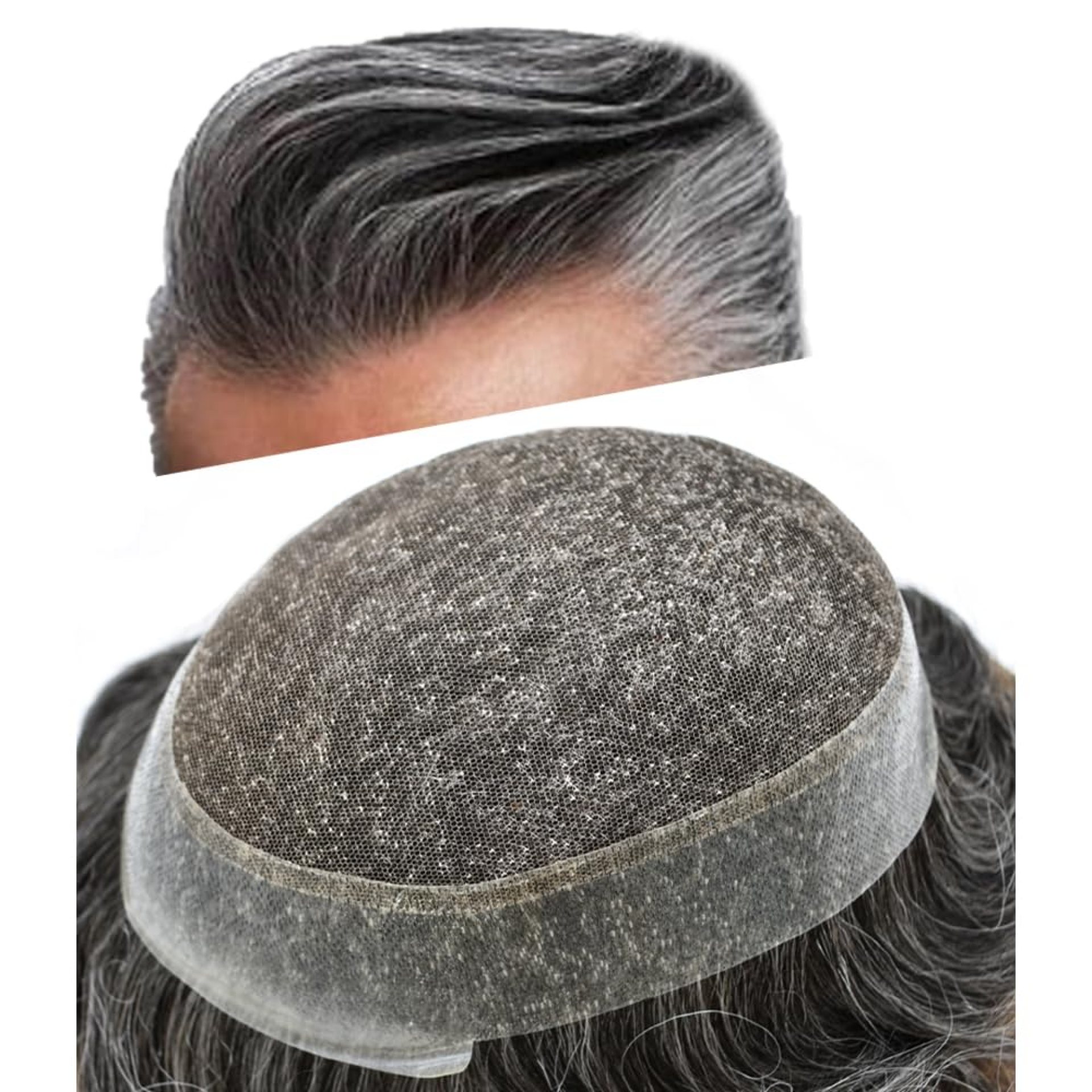 Toupee for Men Hair Piece Soft French Lace Mens Toupee Human Hair Replacement Men Hair System Natural Hair Wave Men Hair Units 8X10″-120% density #1B10 Off Black with 10% Gray Toupee for Men Hair Piece Soft French Lace Mens Toupee Human Hair Replacement Men Hair System Natural Hair Wave Men Hair Units 8X10″-120% density #1B10 Off Black with 10% Gray
