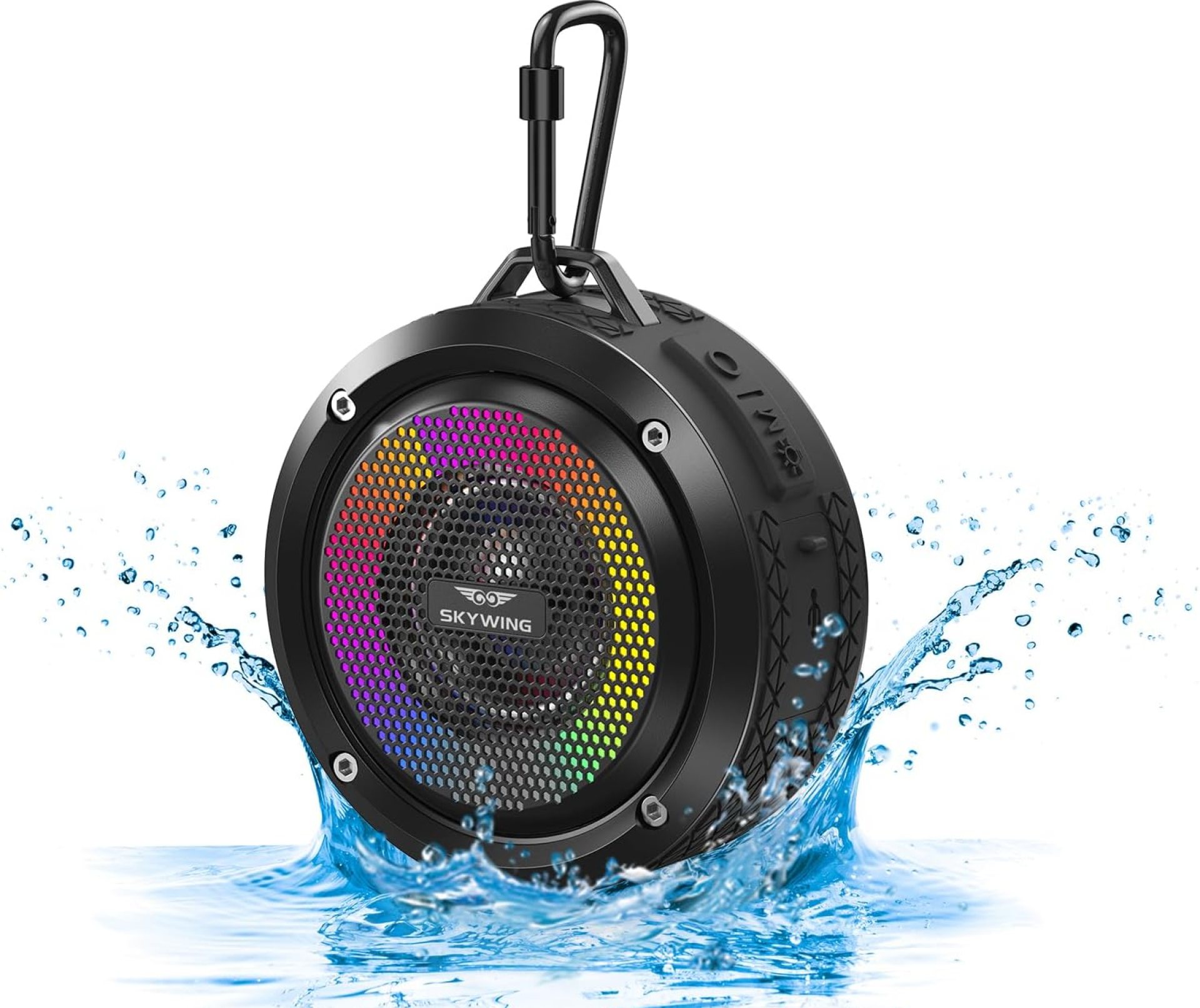 Bluetooth Shower Speaker, Soundace S6 IPX7 Waterproof Portable Speaker with Suction Cup Hook Lanyard TWS RGB Lights,Wireless Mini Speaker for Bike,Boating,Hiking Outdoor(Black) Bluetooth Shower Speaker, Soundace S6 IPX7 Waterproof Portable Speaker with Suction Cup Hook Lanyard TWS RGB Lights,Wireless Mini Speaker for Bike,Boating,Hiking Outdoor(Black)
