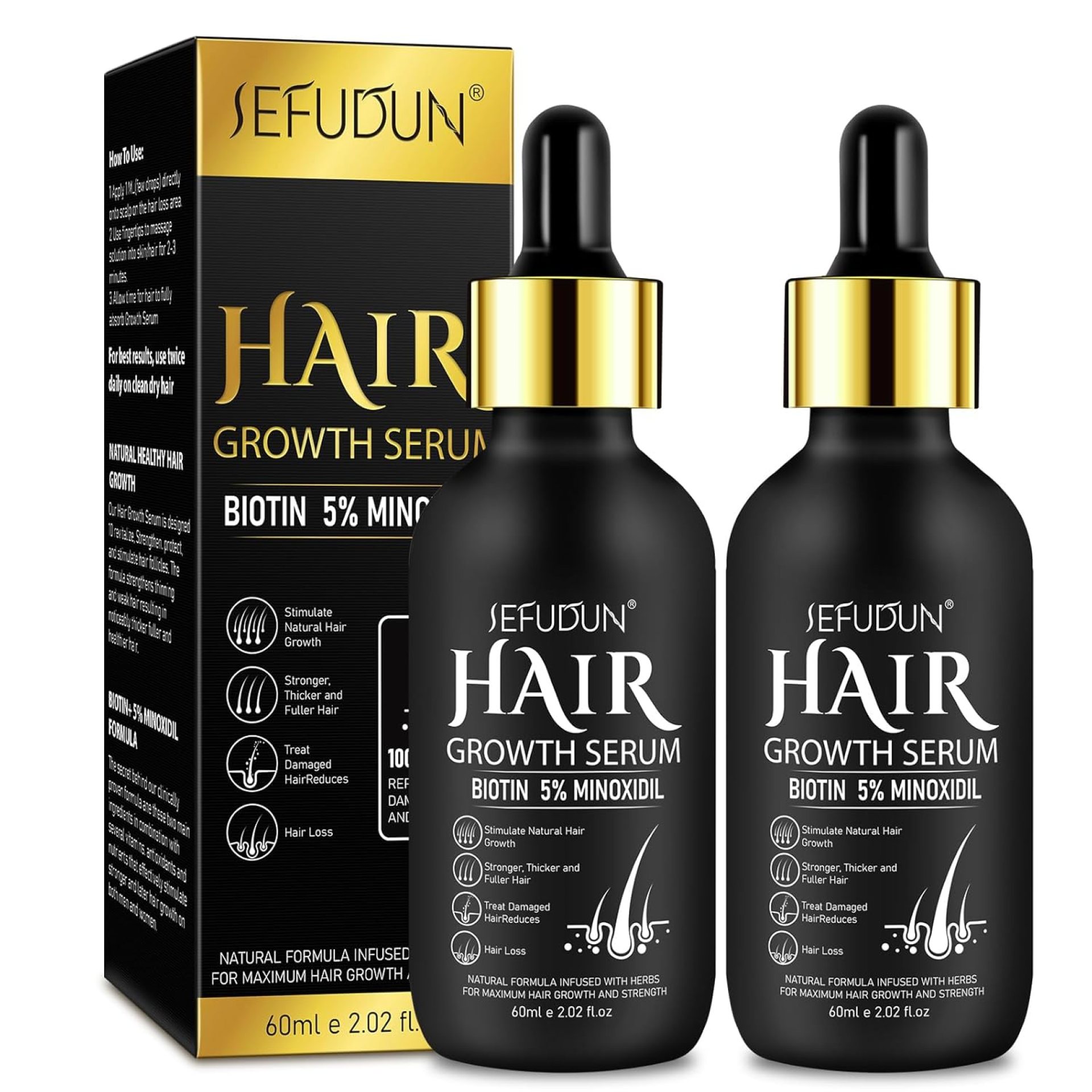 2 Pack 5% Minoxidil Hair Growth Serum,Minoxidil For Men and Women Hair,2.02 oz Biotin Hair Regrowth Serum Treatment For Getting Thicker Healthier Hair 2 Pack 5% Minoxidil Hair Growth Serum,Minoxidil For Men and Women Hair,2.02 oz Biotin Hair Regrowth Serum Treatment For Getting Thicker Healthier Hair