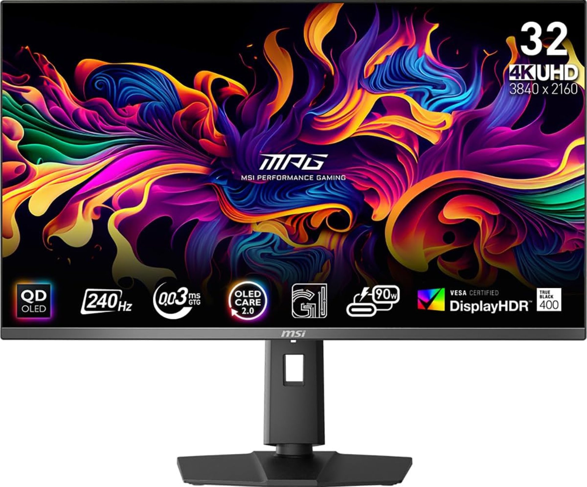 MSI MPG 321URX QD-OLED, 32″ 4K UHD Quantum Dot OLED Gaming Monitor, 3840 x 2160, 0.03ms, 240Hz, True Black HDR 400, 90W USB Type C, HDMI, DP Port MSI MPG 321URX QD-OLED, 32″ 4K UHD Quantum Dot OLED Gaming Monitor, 3840 x 2160, 0.03ms, 240Hz, True Black HDR 400, 90W USB Type C, HDMI, DP Port