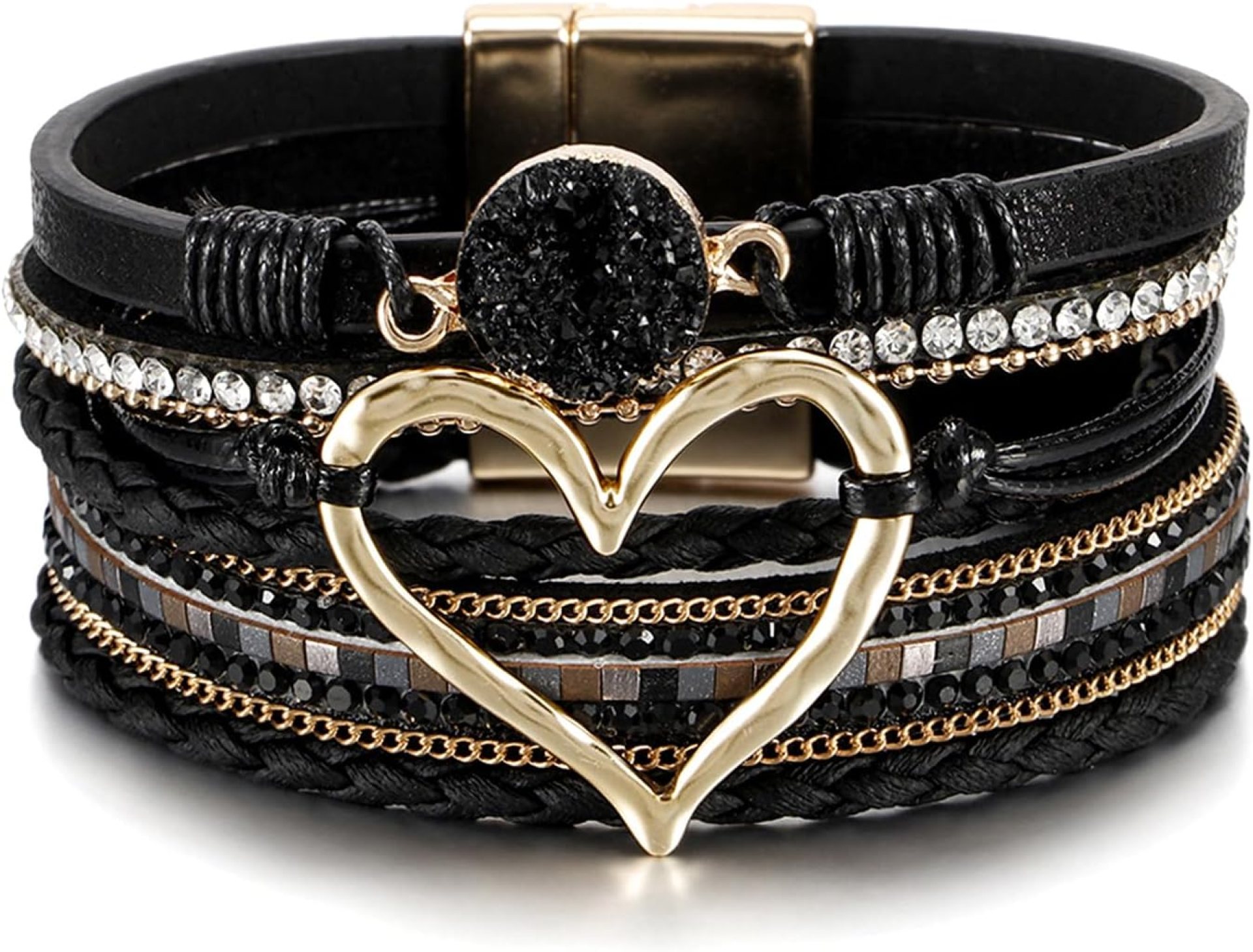 Fesciory Leopard Bracelet for Women, Boho Leather Wrap Multi-Layer Pearl Crystal Bracelet Bangle Jewelry Fesciory Leopard Bracelet for Women, Boho Leather Wrap Multi-Layer Pearl Crystal Bracelet Bangle Jewelry