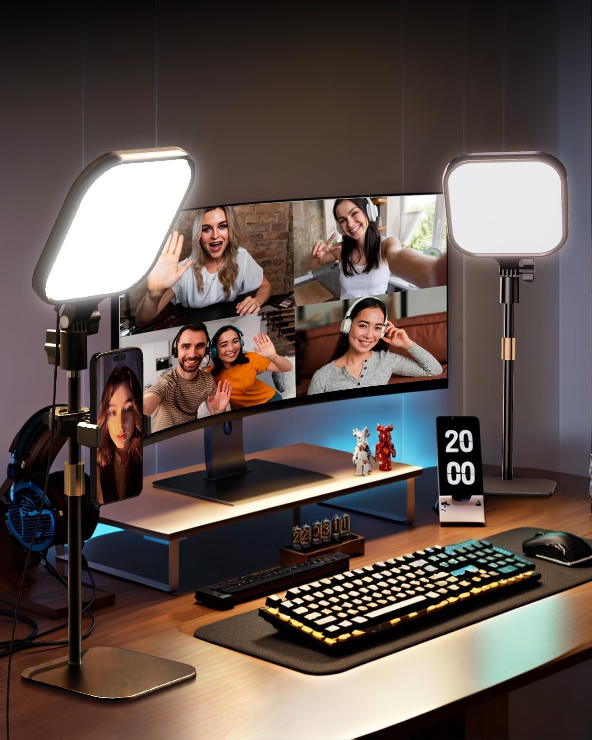 UBeesize Zoom Lighting for Computer, Video Conference Lighting for Video Calls, Desk Light with Stand and Phone Holder for Webcam, Home Office, Podcast, Online Meetings, Live Streaming(2 Pack UBeesize Zoom Lighting for Computer, Video Conference Lighting for Video Calls, Desk Light with Stand and Phone Holder for Webcam, Home Office, Podcast, Online Meetings, Live Streaming(2 Pack