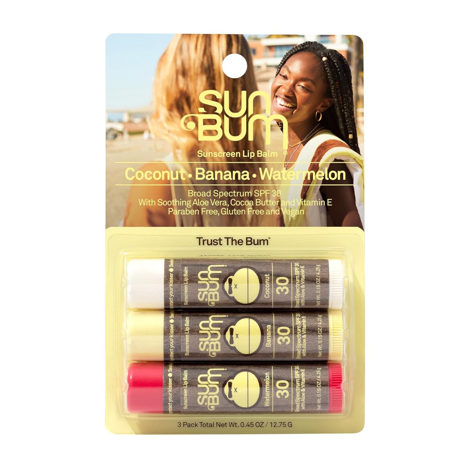 Sun Bum SPF 30 Sunscreen Lip Balm | Vegan and Cruelty Free Broad Spectrum UVA/UVB Lip Care with Aloe and Vitamin E for Moisturized Lips | Variety Pack |.15 oz Sun Bum SPF 30 Sunscreen Lip Balm | Vegan and Cruelty Free Broad Spectrum UVA/UVB Lip Care with Aloe and Vitamin E for Moisturized Lips | Variety Pack |.15 oz