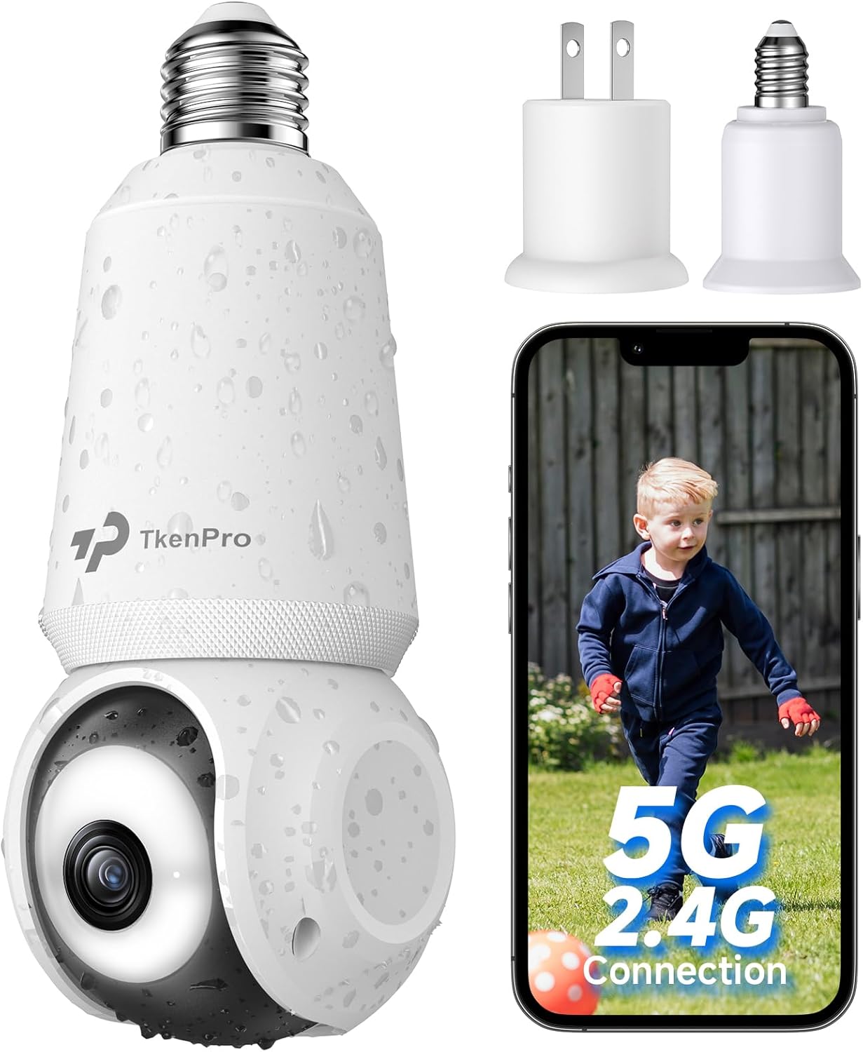 2K Light Bulb Security Cameras Wireless Outdoor, 5G&2.4G WiFi Cameras for Home Security Outside Indoor, IPX6 Waterproof, 360° Motion Tracking and Human Detection, Security Camera Outdoor-White 2K Light Bulb Security Cameras Wireless Outdoor, 5G&2.4G WiFi Cameras for Home Security Outside Indoor, IPX6 Waterproof, 360° Motion Tracking and Human Detection, Security Camera Outdoor-White