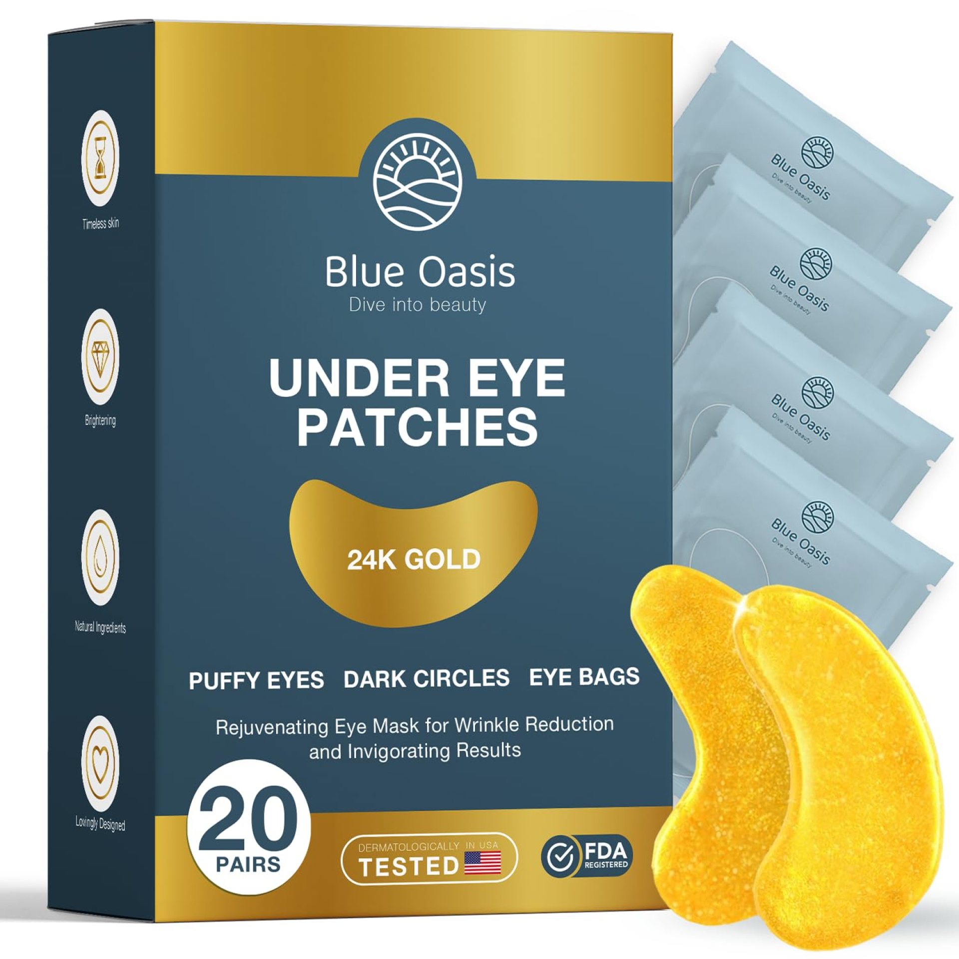Under Eye Patches for Puffy Eyes and Dark Circles – 24k Gold Under Eye Mask Patches for Puffiness, Beauty & Personal Care Products – Under Eye Masks 20 Pairs Gold Under Eye Patches for Puffy Eyes Under Eye Patches for Puffy Eyes and Dark Circles – 24k Gold Under Eye Mask Patches for Puffiness, Beauty & Personal Care Products – Under Eye Masks 20 Pairs Gold Under Eye Patches for Puffy Eyes