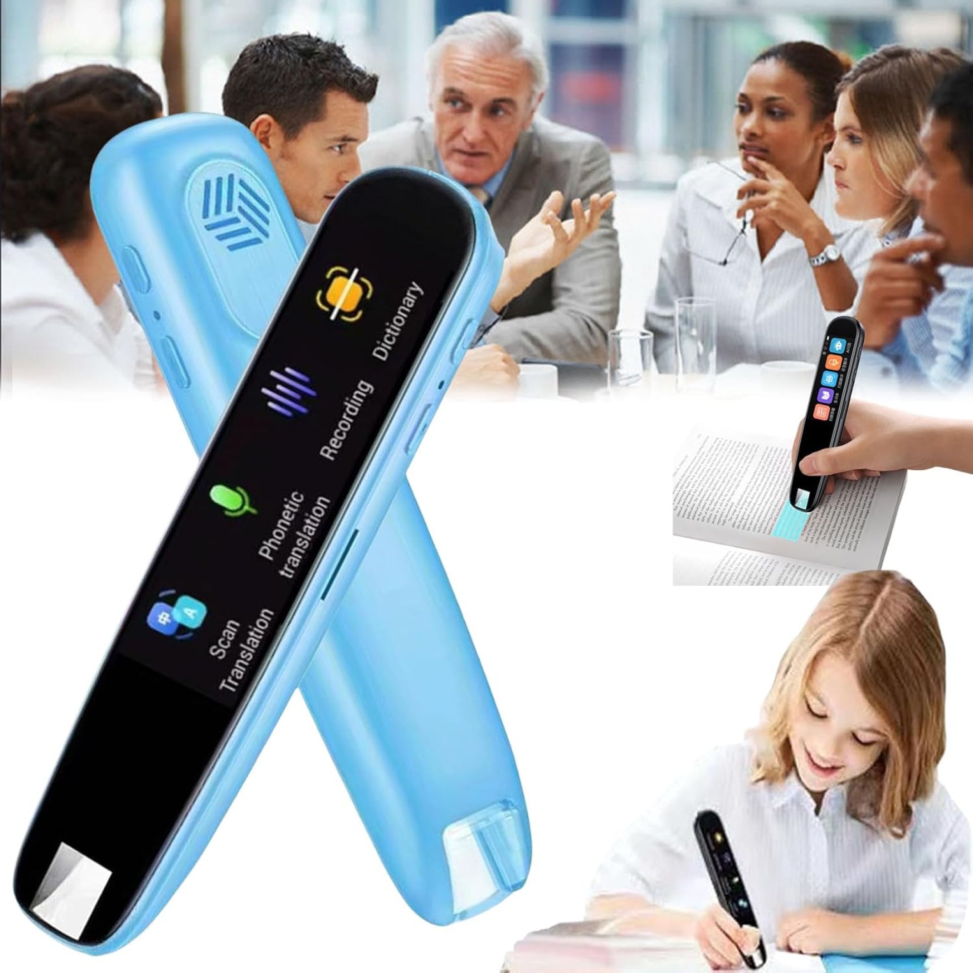 112 Language Translation Scanning Reading Pen, Amigopen Multipurpose Translation Device, Mobile Scanner Translator, Digital for Language Learners Business Travel (Blue) 112 Language Translation Scanning Reading Pen, Amigopen Multipurpose Translation Device, Mobile Scanner Translator, Digital for Language Learners Business Travel (Blue)