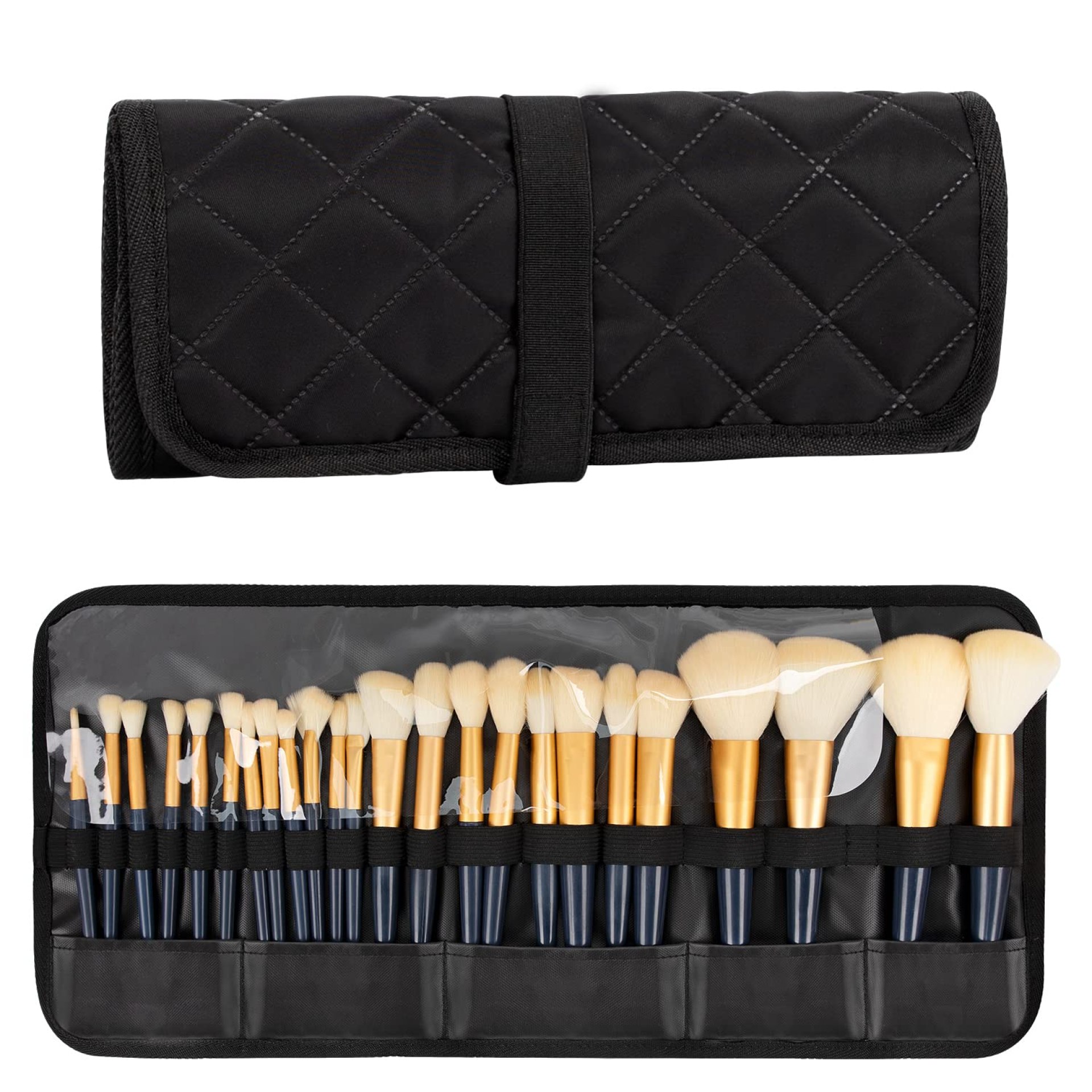 OCHEAL Makeup Brush Holder,Makeup Brush Organizer,Travel Makeup Brushes Bag Cosmetic Bags Pouch for Women Brushes Case Makeup Artist -Black Rhombus OCHEAL Makeup Brush Holder,Makeup Brush Organizer,Travel Makeup Brushes Bag Cosmetic Bags Pouch for Women Brushes Case Makeup Artist -Black Rhombus