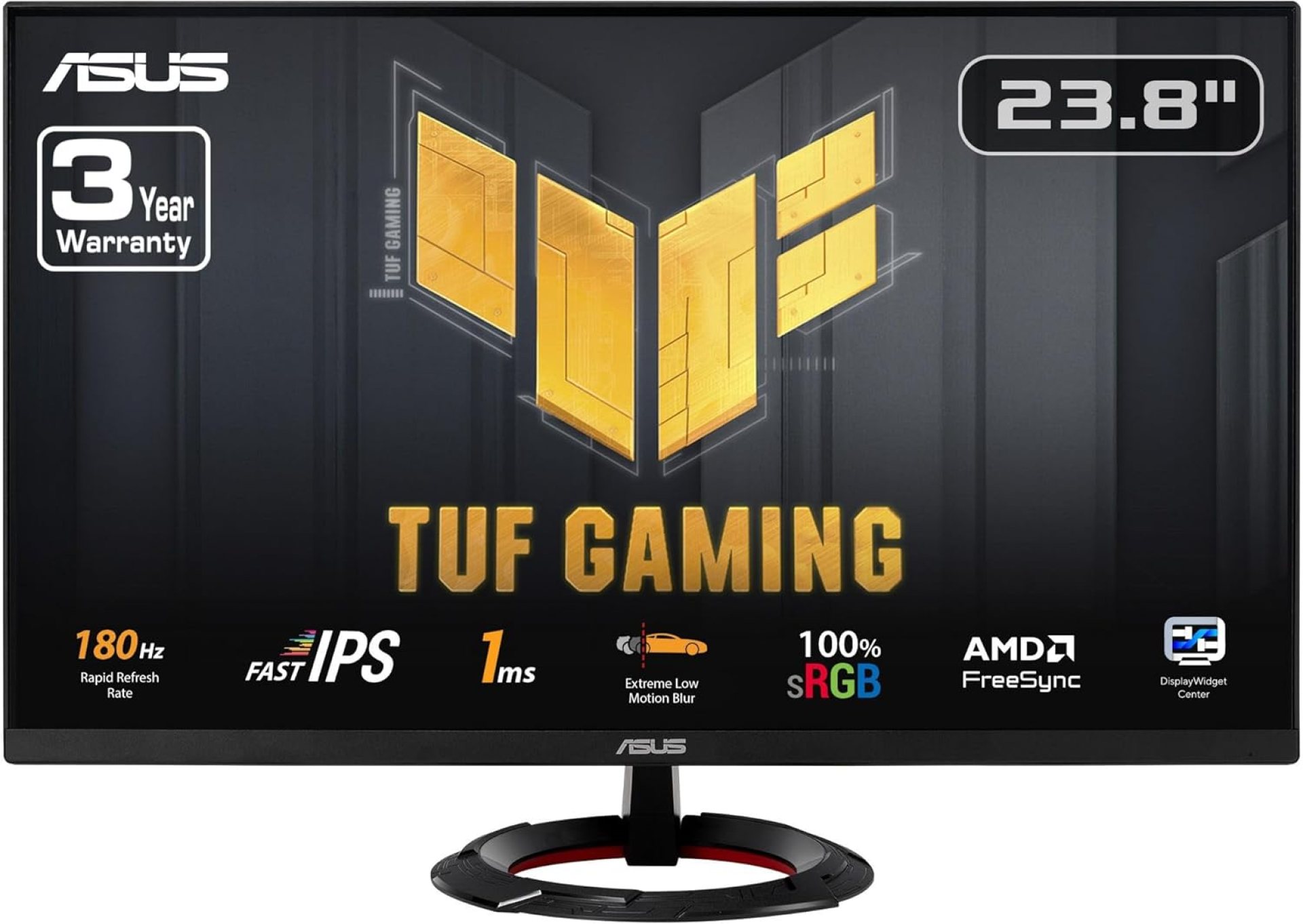ASUS TUF Gaming 23.8” 1080P Monitor (VG249Q3R) – Full HD, 180Hz, 1ms, Fast IPS, Extreme Low Motion Blur, FreeSync, Variable Overdrive, Shadow Boost, Eye Care, 100% sRGB, 3 yr Warranty ASUS TUF Gaming 23.8” 1080P Monitor (VG249Q3R) – Full HD, 180Hz, 1ms, Fast IPS, Extreme Low Motion Blur, FreeSync, Variable Overdrive, Shadow Boost, Eye Care, 100% sRGB, 3 yr Warranty