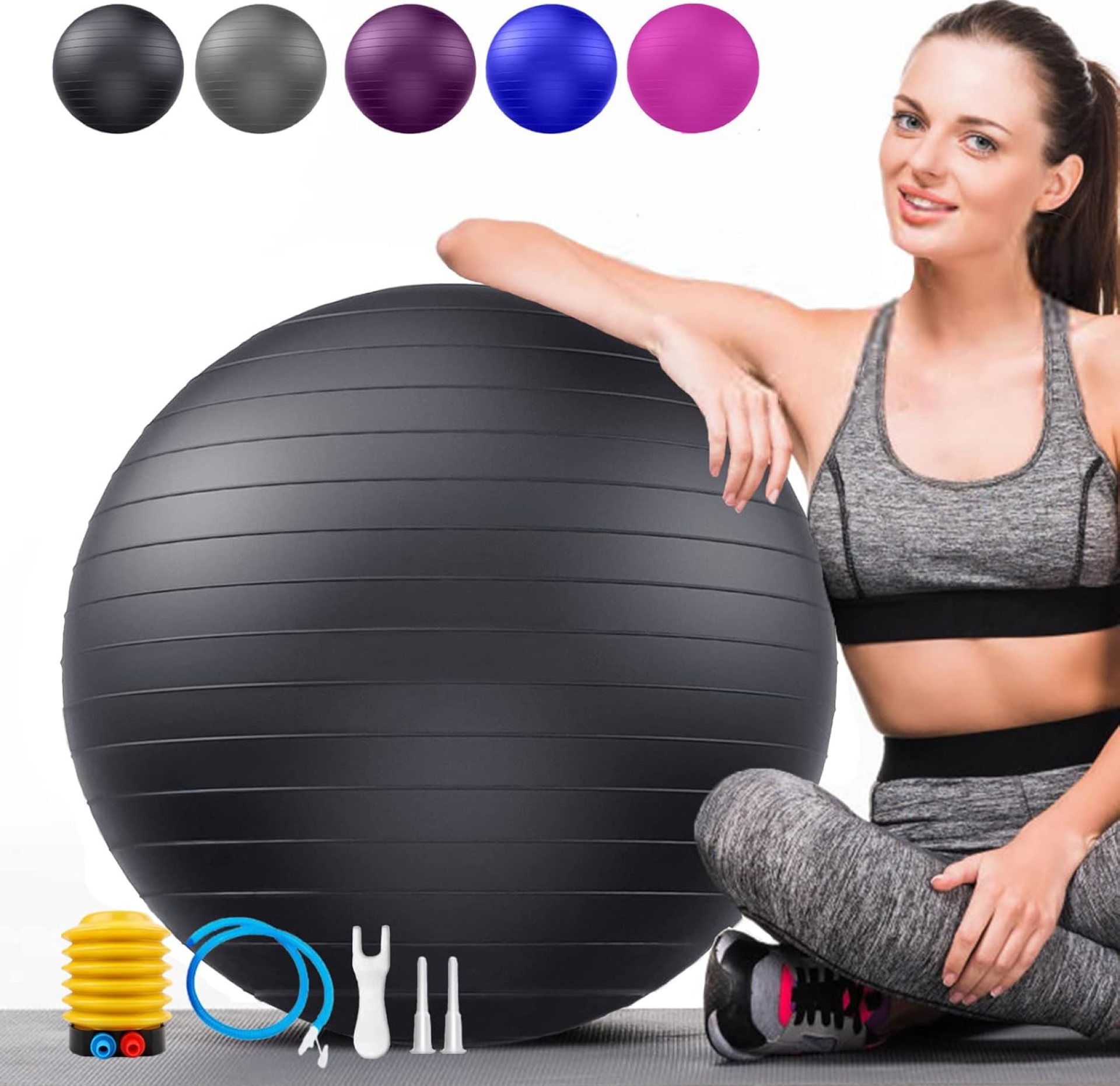 Soft Exercise ball, Anti-Burst Yoga Ball Chair Supports 2200lbs, Stability Swiss Ball w/ Pump for Pregnancy Birthing, Excersize, Workout, Fitness, Balance, Gym, Physio, Abs (Office & Home & School) Soft Exercise ball, Anti-Burst Yoga Ball Chair Supports 2200lbs, Stability Swiss Ball w/ Pump for Pregnancy Birthing, Excersize, Workout, Fitness, Balance, Gym, Physio, Abs (Office & Home & School)