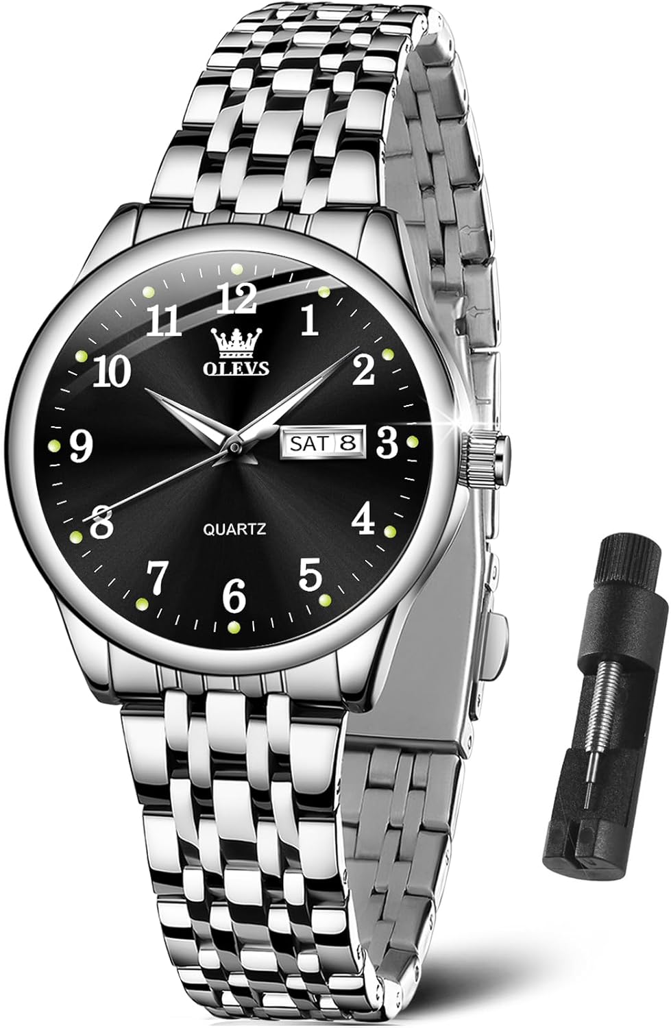 OLEVS Luxury Ladies Watches,Women’s Watch with Day and Date,Female Watch for Small Wrist,Gold Stainless Steel Watches for Women,Easy Read Ladies Wrist Watches Waterproof(Adjustable Strap OLEVS Luxury Ladies Watches,Women’s Watch with Day and Date,Female Watch for Small Wrist,Gold Stainless Steel Watches for Women,Easy Read Ladies Wrist Watches Waterproof(Adjustable Strap