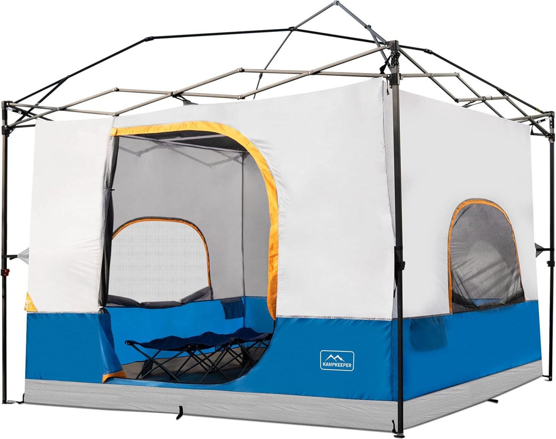 KAMPKEEPER Camping Inner Tent for Pop Up Canopy Tent, Converts 10’x10′ Straight Leg Canopy into Camping Tent–Fully Vented Roof(Canopy & Frame NOT Included), Light Blue KAMPKEEPER Camping Inner Tent for Pop Up Canopy Tent, Converts 10’x10′ Straight Leg Canopy into Camping Tent–Fully Vented Roof(Canopy & Frame NOT Included), Light Blue