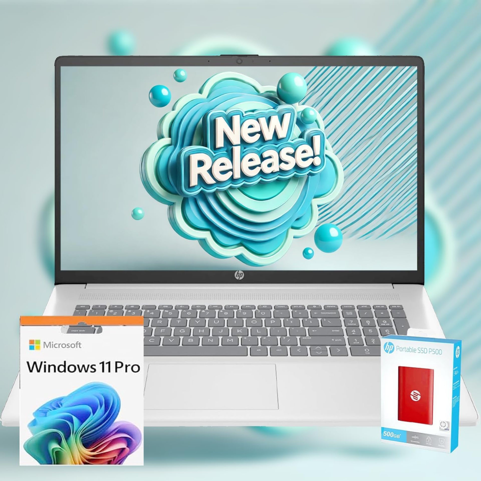 HP 2025 New 17 inch Laptop Computer • 64GB RAM • 2.5TB SSD (2TB PCIe SSD withHP P500 512GB Portable SSD) • AMD Ryzen 5 7430U 6-Cores Processor • Windows 11 Pro with Microsoft 365 HP 2025 New 17 inch Laptop Computer • 64GB RAM • 2.5TB SSD (2TB PCIe SSD withHP P500 512GB Portable SSD) • AMD Ryzen 5 7430U 6-Cores Processor • Windows 11 Pro with Microsoft 365