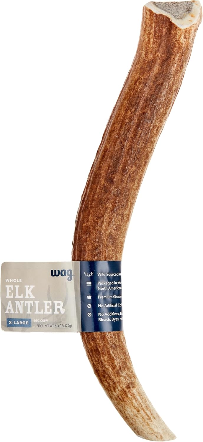 Amazon Brand – Wag Elk Antler – Whole – X-Large 9.5-10.5 inches (Best for Dogs over 45 lbs) Amazon Brand – Wag Elk Antler – Whole – X-Large 9.5-10.5 inches (Best for Dogs over 45 lbs)