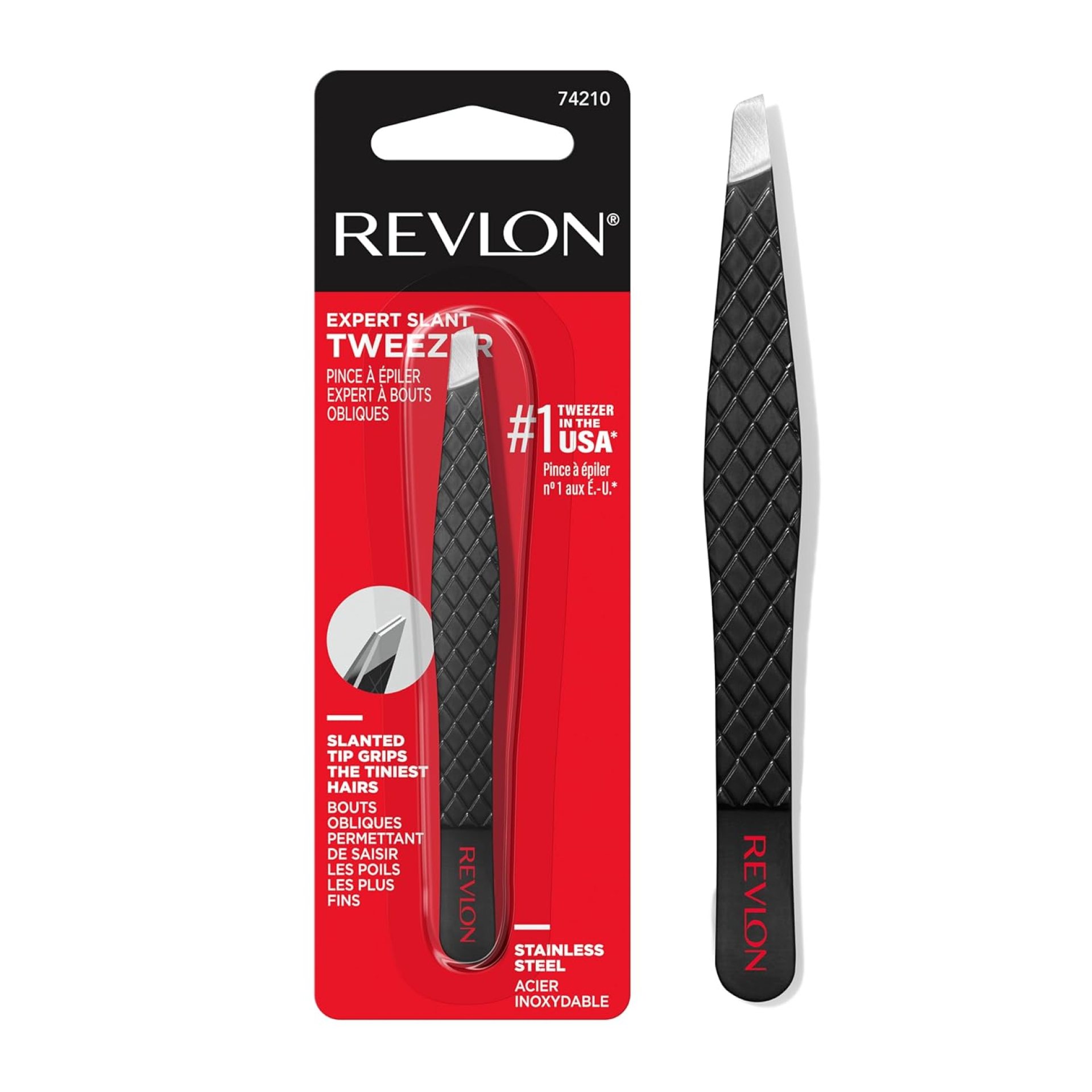 Revlon Expert Slant Tweezer, High Precision For an Easy Hair Removal, Made With Stainless Steel, 1 Count Revlon Expert Slant Tweezer, High Precision For an Easy Hair Removal, Made With Stainless Steel, 1 Count