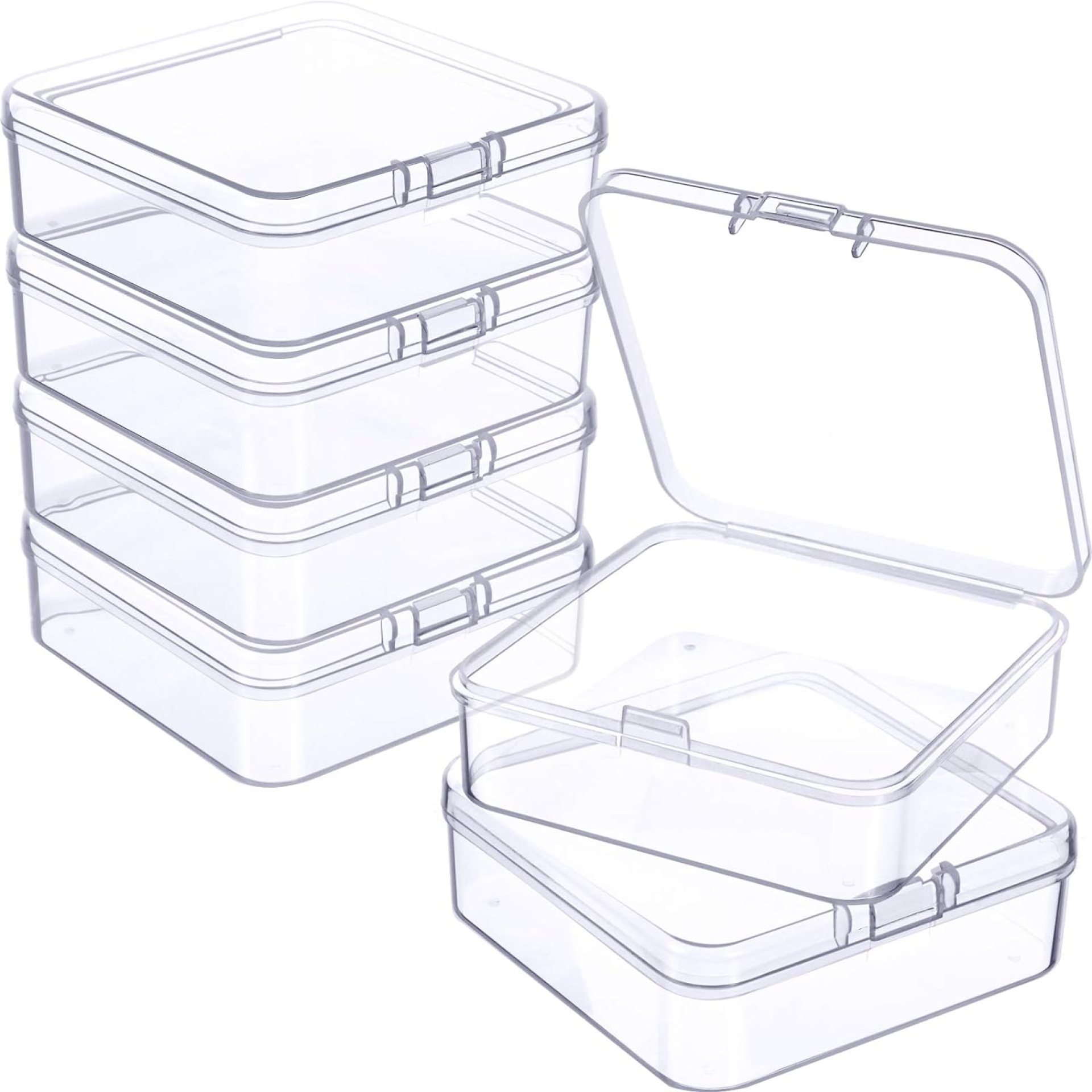 6 Pieces Mini Plastic Clear Beads Storage Containers Box for Collecting Small Items, Beads, Jewelry, Business Cards, Game Pieces, Crafts (2.91 x 2.91 x 0.98 Inch) 6 Pieces Mini Plastic Clear Beads Storage Containers Box for Collecting Small Items, Beads, Jewelry, Business Cards, Game Pieces, Crafts (2.91 x 2.91 x 0.98 Inch)