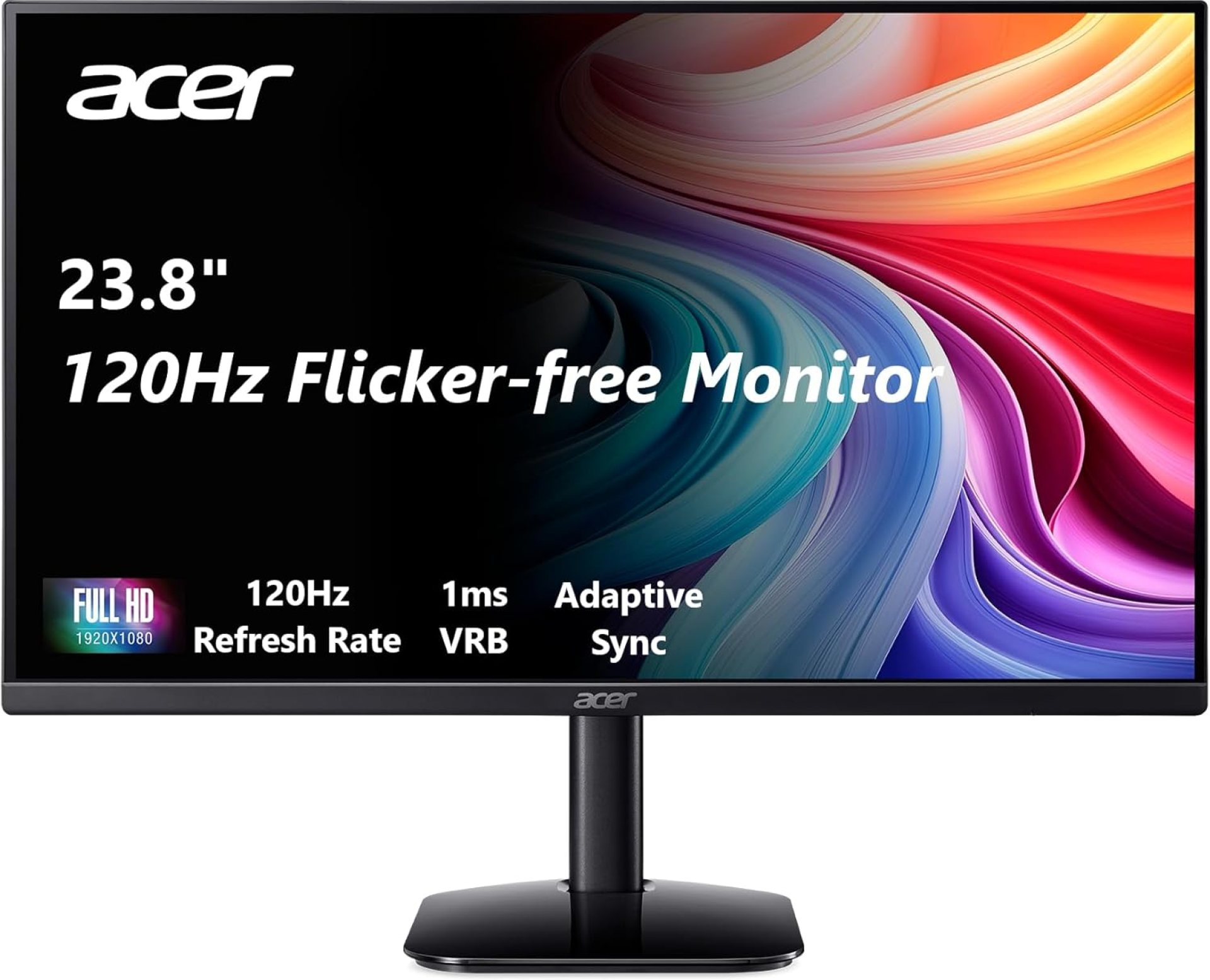 Acer KB242Y G0bi 23.8 IPS Full HD (1920 x 1080) Zero-Frame Gaming Office Monitor | Adaptive-Sync Support (FreeSync Compatible) | Up to 120Hz Refresh | 1ms (VRB) | sRGB 99% | Tilt | HDMI & VGA Ports Acer KB242Y G0bi 23.8 IPS Full HD (1920 x 1080) Zero-Frame Gaming Office Monitor | Adaptive-Sync Support (FreeSync Compatible) | Up to 120Hz Refresh | 1ms (VRB) | sRGB 99% | Tilt | HDMI & VGA Ports