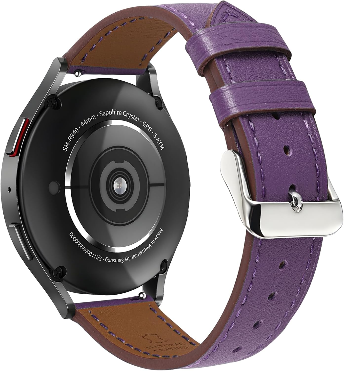 Genuine Leather Band Compatible with Samsung Galaxy Watch 46mm,Watch 3 45mm,Gear S3 Frontier Classic,Top Grain Genuine Leather 22mm Watch Band for Women Men (Purple) Genuine Leather Band Compatible with Samsung Galaxy Watch 46mm,Watch 3 45mm,Gear S3 Frontier Classic,Top Grain Genuine Leather 22mm Watch Band for Women Men (Purple)
