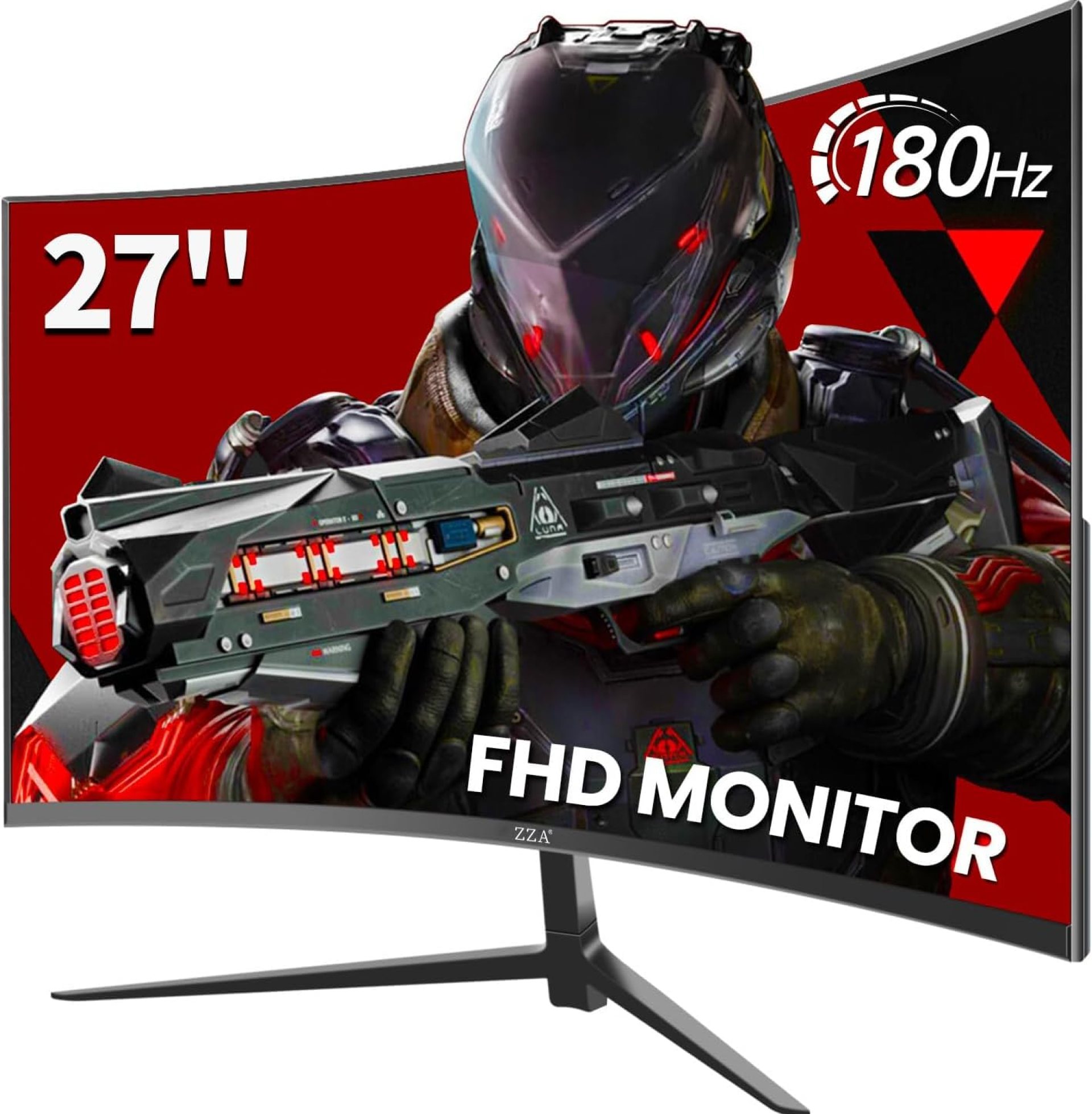 ZZA Gaming Monitor 27 Inch Curved 180Hz| 165Hz|144Hz|1ms| Computer Monitor FHD|1080P| 90% DCI-P3,100% sRGB,PC Monitor FreeSync| HDMI|HDR|Low Blue Light| HDMI|DP Ports| VESA Mount| Metal Stand ZZA Gaming Monitor 27 Inch Curved 180Hz| 165Hz|144Hz|1ms| Computer Monitor FHD|1080P| 90% DCI-P3,100% sRGB,PC Monitor FreeSync| HDMI|HDR|Low Blue Light| HDMI|DP Ports| VESA Mount| Metal Stand