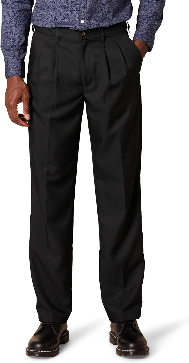 Amazon Essentials Men’s Classic-Fit Expandable-Waist Pleated Dress Pant Amazon Essentials Men’s Classic-Fit Expandable-Waist Pleated Dress Pant