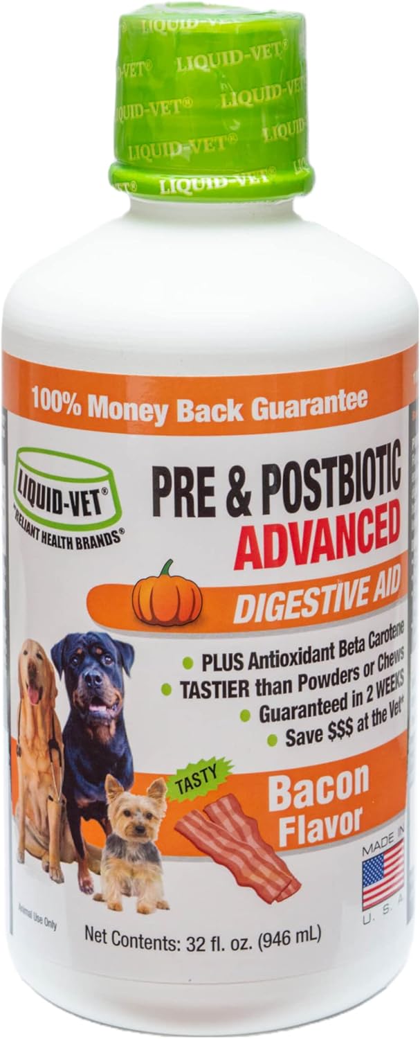 Prebiotics and Postbiotics for Dogs – Enhance Gut Health and Digestion with Inulin, Galacto-oligosaccharides, and Collagen; Essential Pet Supplements for Canine Wellness Bacon 32oz Prebiotics and Postbiotics for Dogs – Enhance Gut Health and Digestion with Inulin, Galacto-oligosaccharides, and Collagen; Essential Pet Supplements for Canine Wellness Bacon 32oz